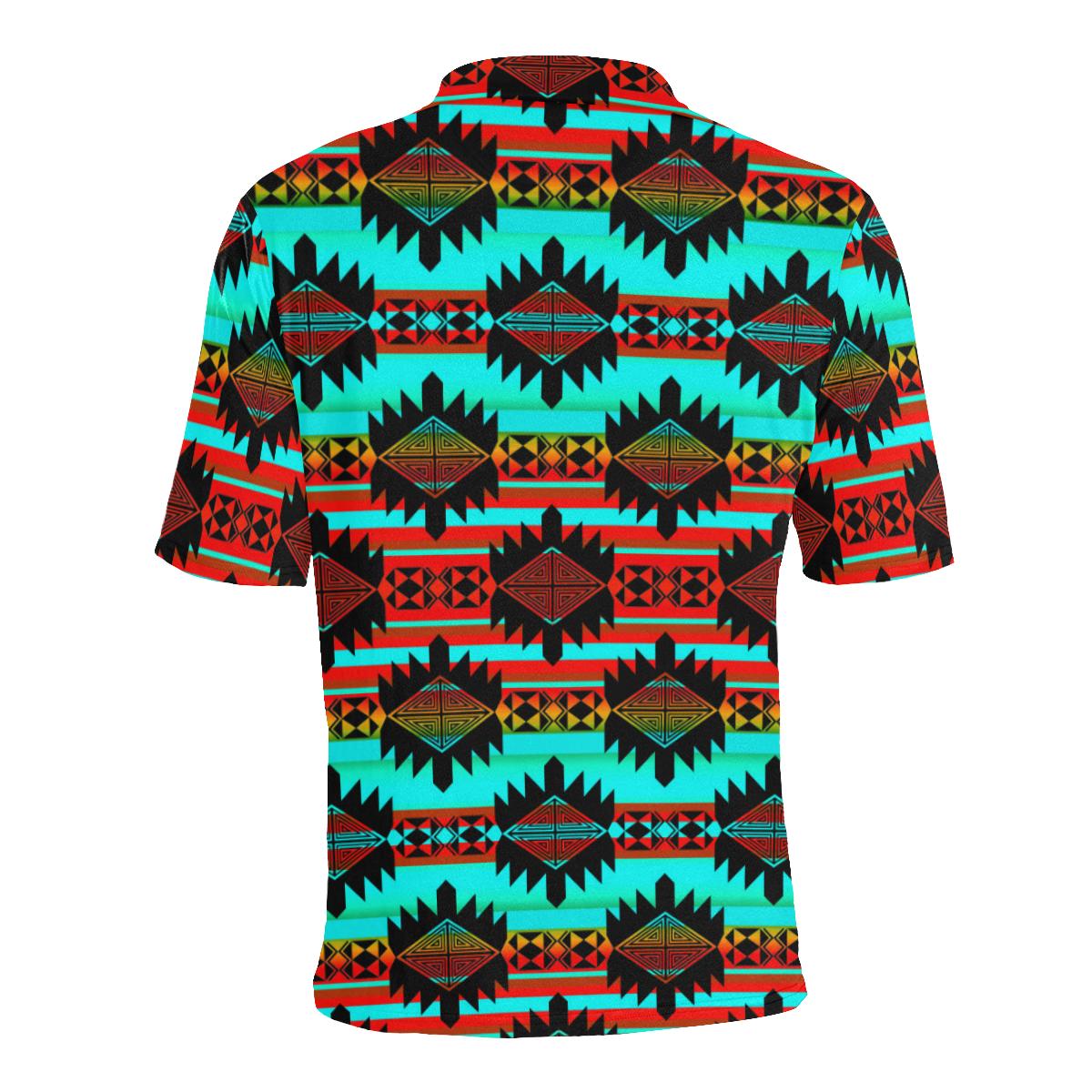 Okotoks Arrow Men's All Over Print Polo Shirt (Model T55) Men's Polo Shirt (Model T55) e-joyer