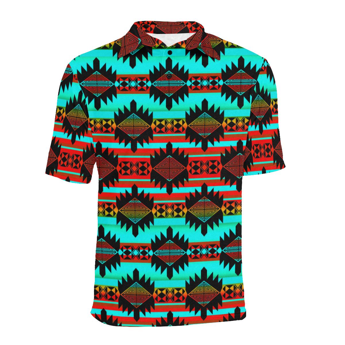 Okotoks Arrow Men's All Over Print Polo Shirt (Model T55) Men's Polo Shirt (Model T55) e-joyer