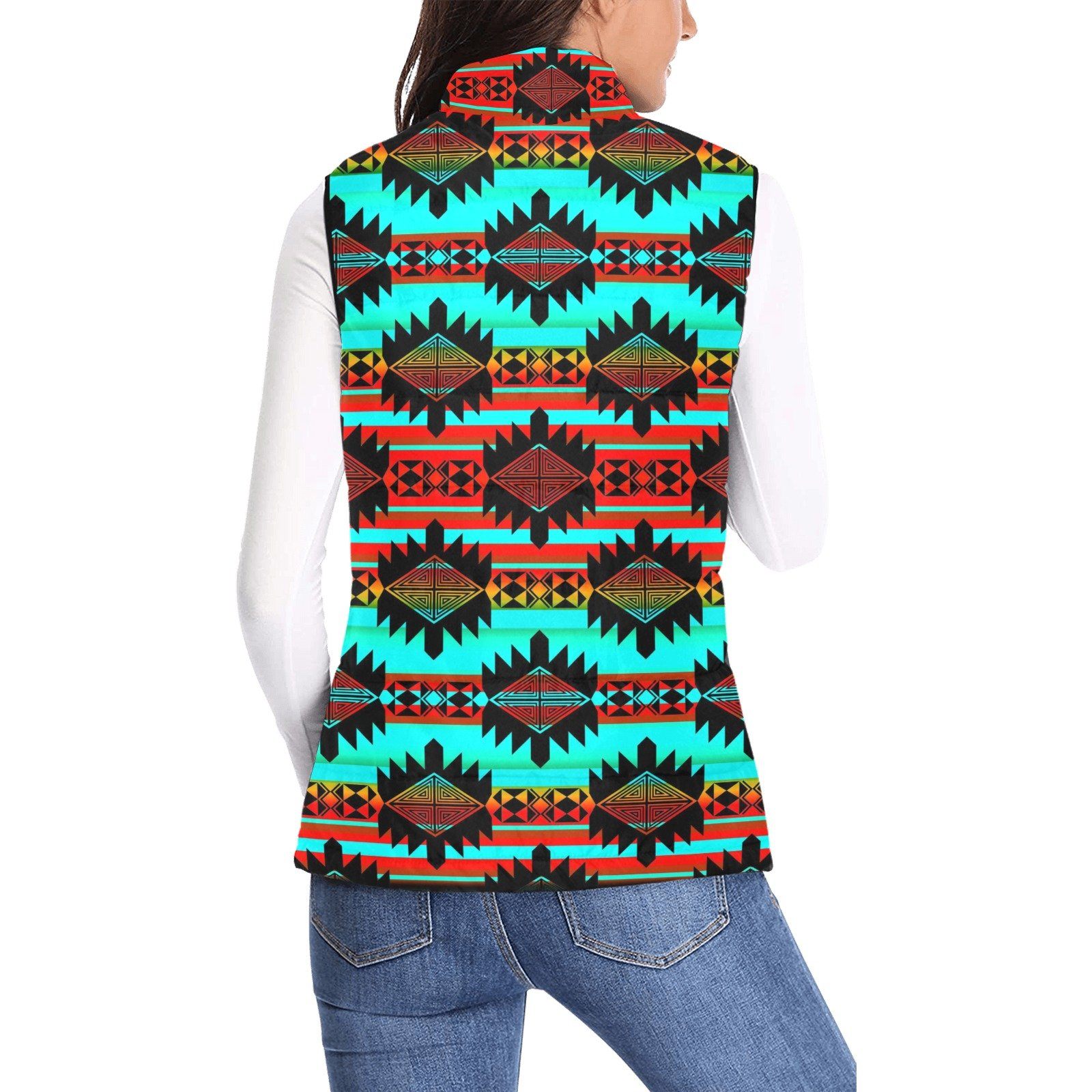 Okotoks Arrow Women's Padded Vest Jacket (Model H44) Women's Padded Vest Jacket (H44) e-joyer