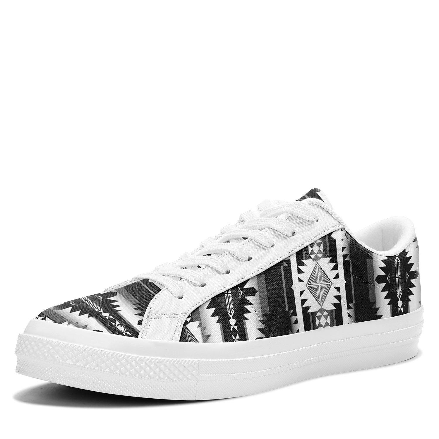 Okotoks Black and White Aapisi Low Top Canvas Shoes White Sole 49 Dzine 