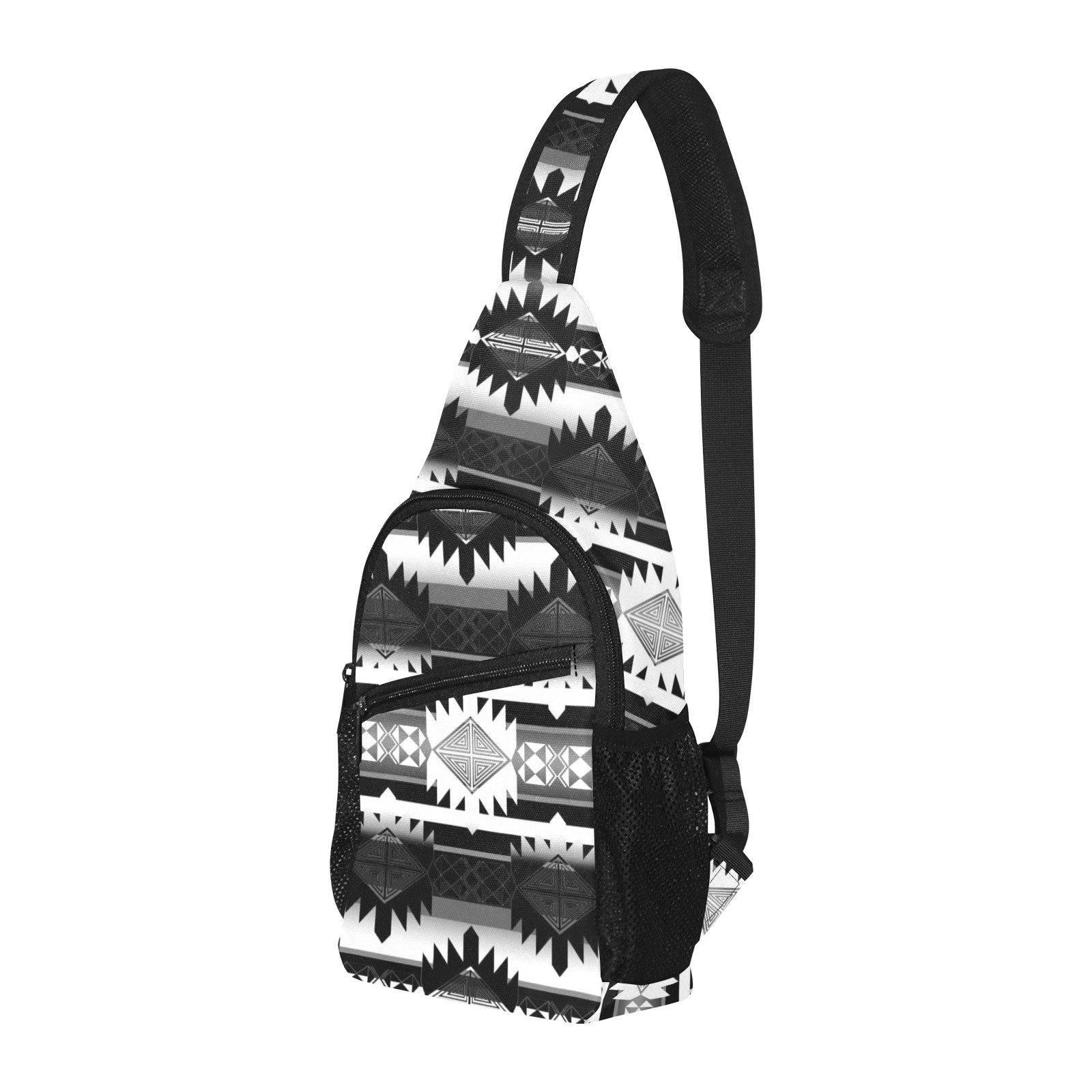 Okotoks Black and White All Over Print Chest Bag (Model 1719) All Over Print Chest Bag (1719) e-joyer
