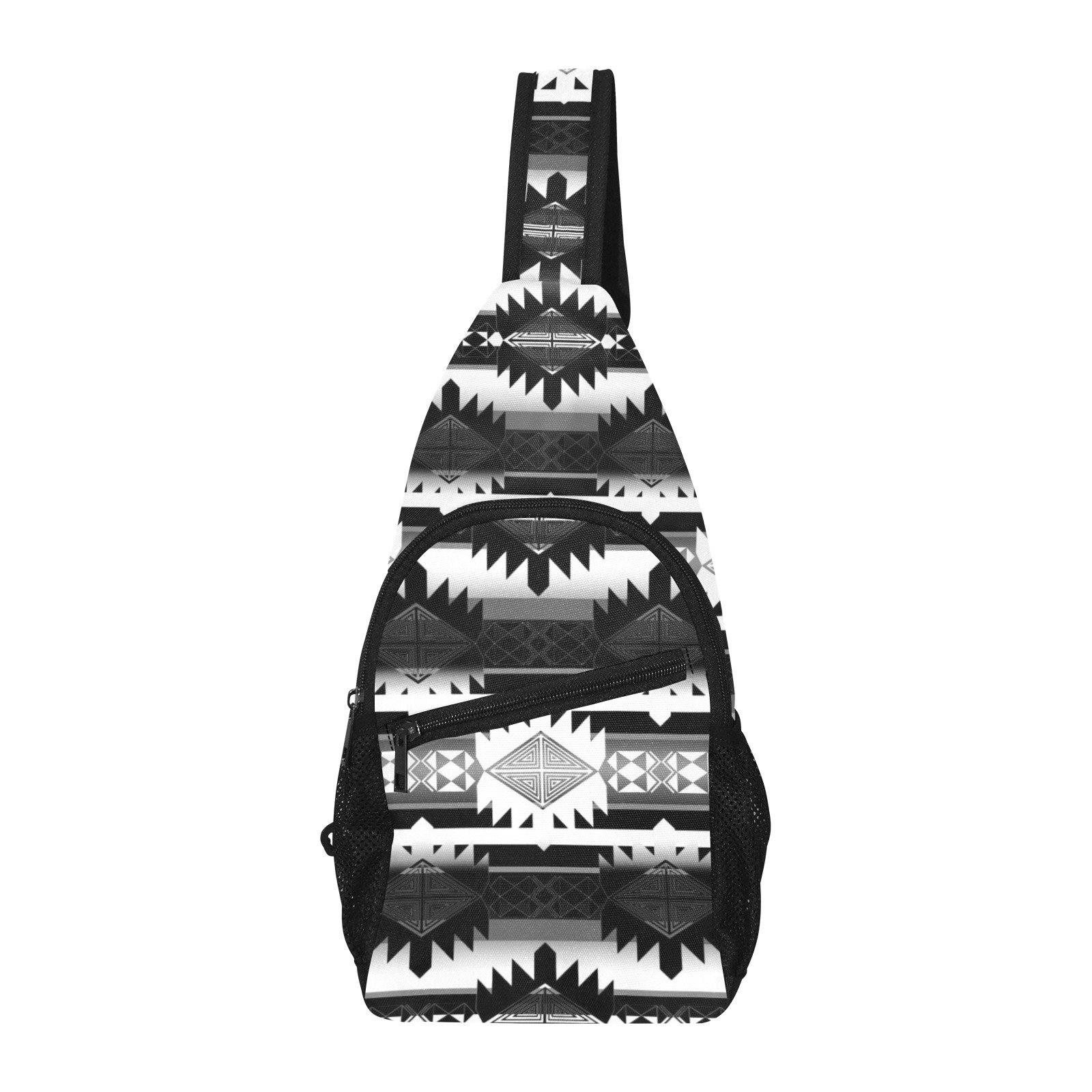 Okotoks Black and White All Over Print Chest Bag (Model 1719) All Over Print Chest Bag (1719) e-joyer