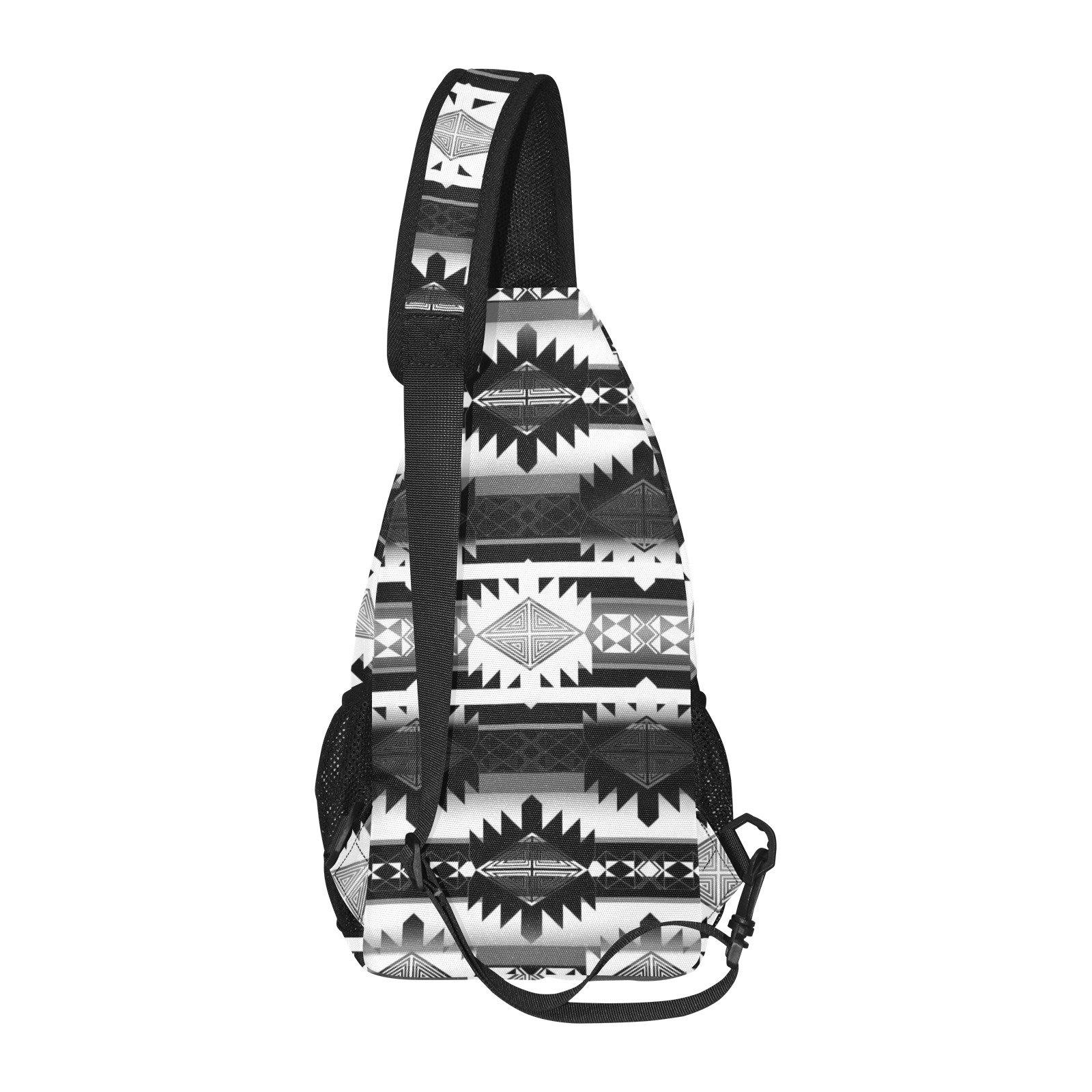 Okotoks Black and White All Over Print Chest Bag (Model 1719) All Over Print Chest Bag (1719) e-joyer