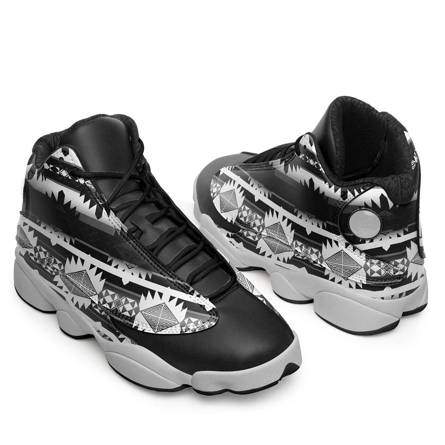 Okotoks Black and White Athletic Shoes Herman