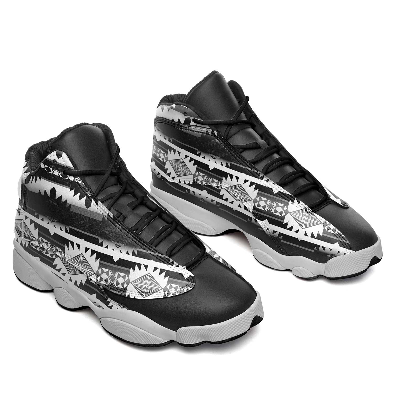 Okotoks Black and White Athletic Shoes Herman