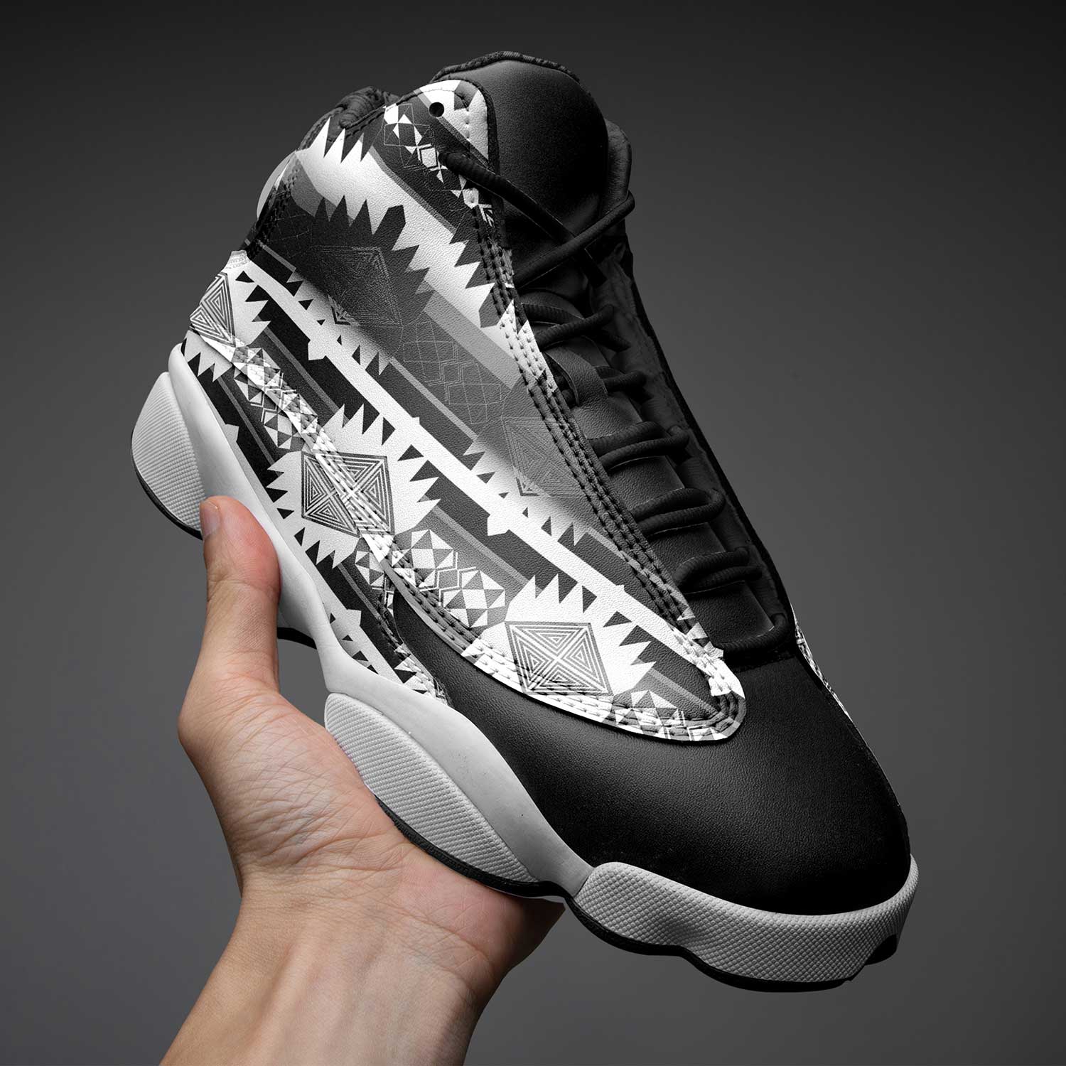 Okotoks Black and White Athletic Shoes Herman