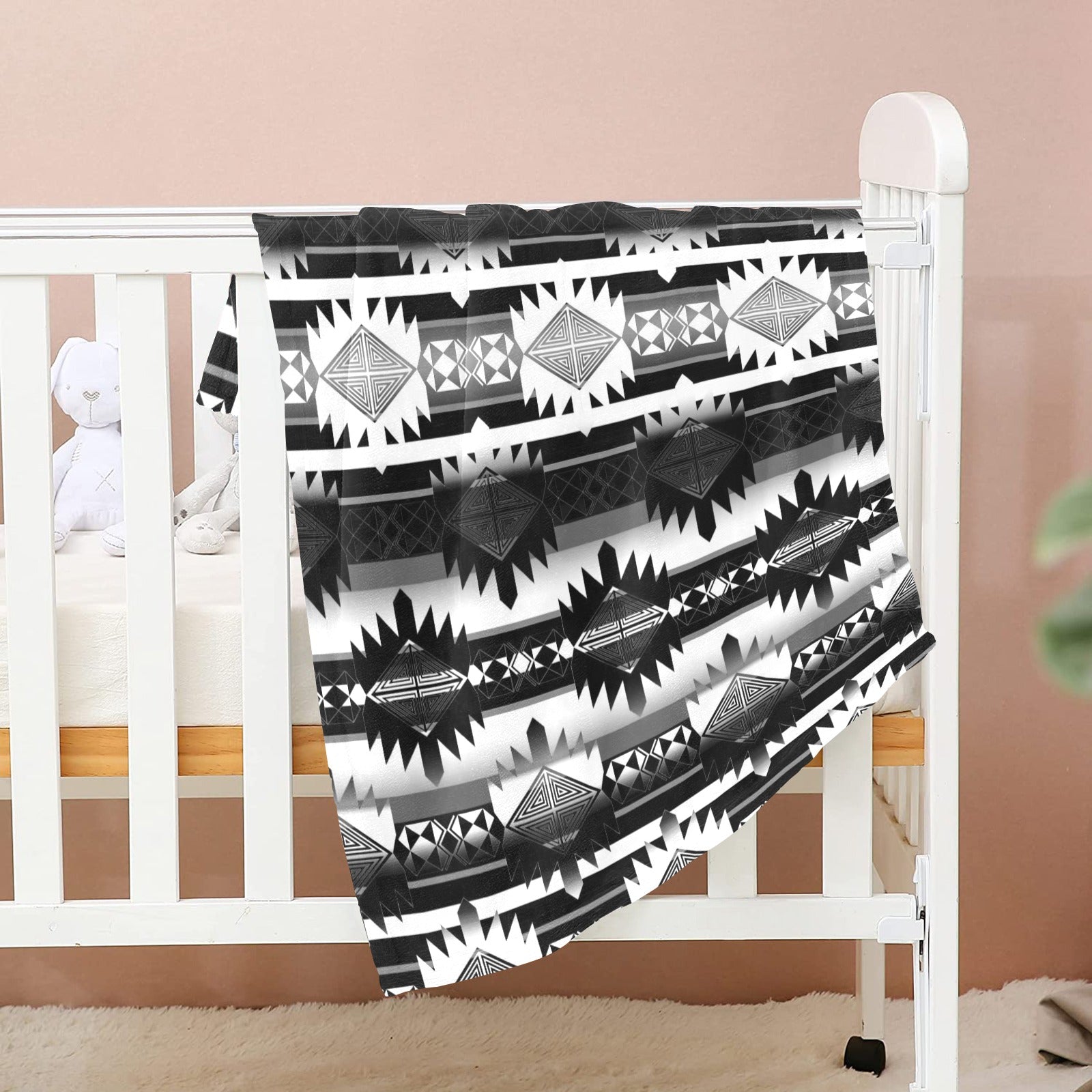 Okotoks Black and White Baby Blanket 30"x40" Baby Blanket 30"x40" e-joyer