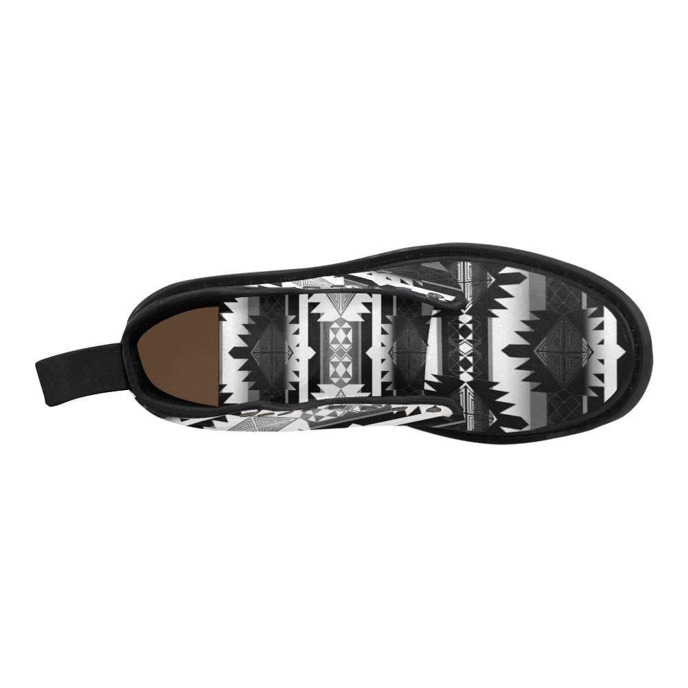 Okotoks Black and White Boots for Men (Black) (Model 1203H) Martin Boots for Men (Black) (1203H) e-joyer
