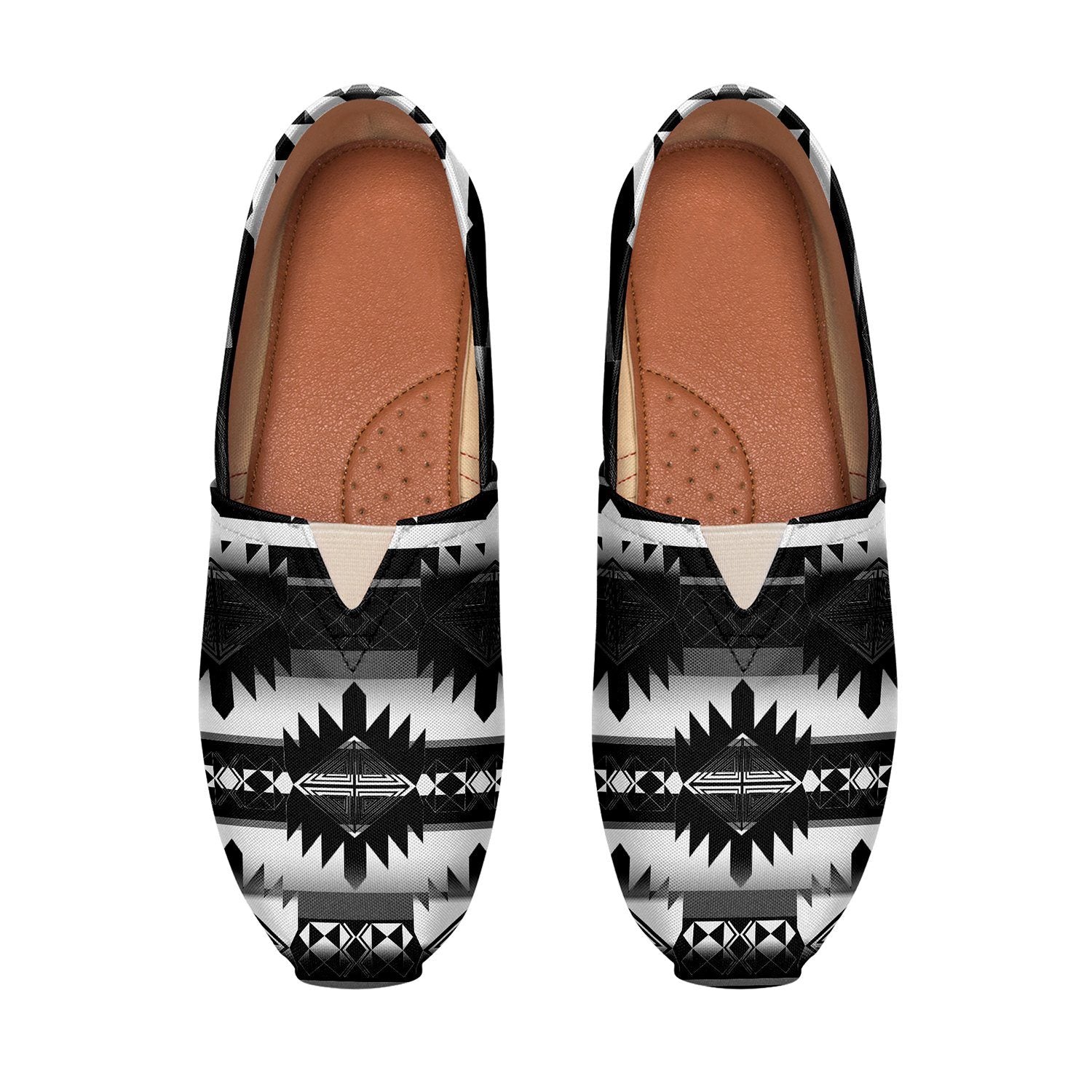 Okotoks Black and White Casual Unisex Slip On Shoe Herman