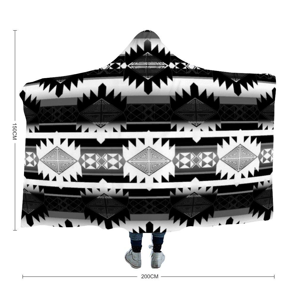 Okotoks Black and White Hooded Blanket 49 Dzine