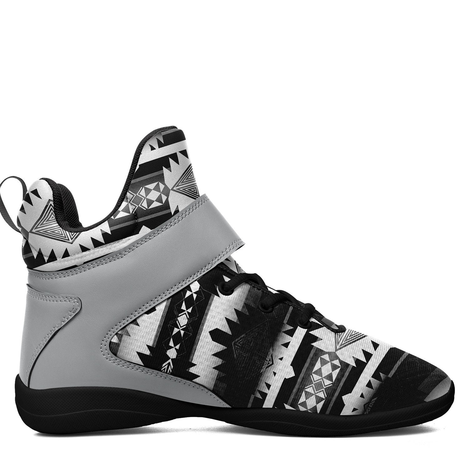 Okotoks Black and White Ipottaa Basketball / Sport High Top Shoes - Black Sole 49 Dzine
