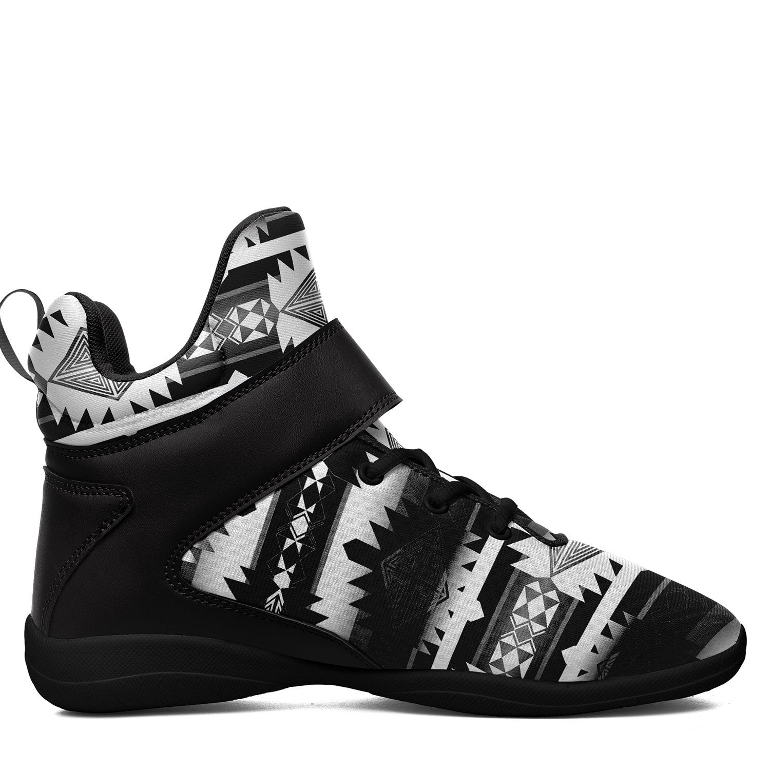 Okotoks Black and White Ipottaa Basketball / Sport High Top Shoes - Black Sole 49 Dzine
