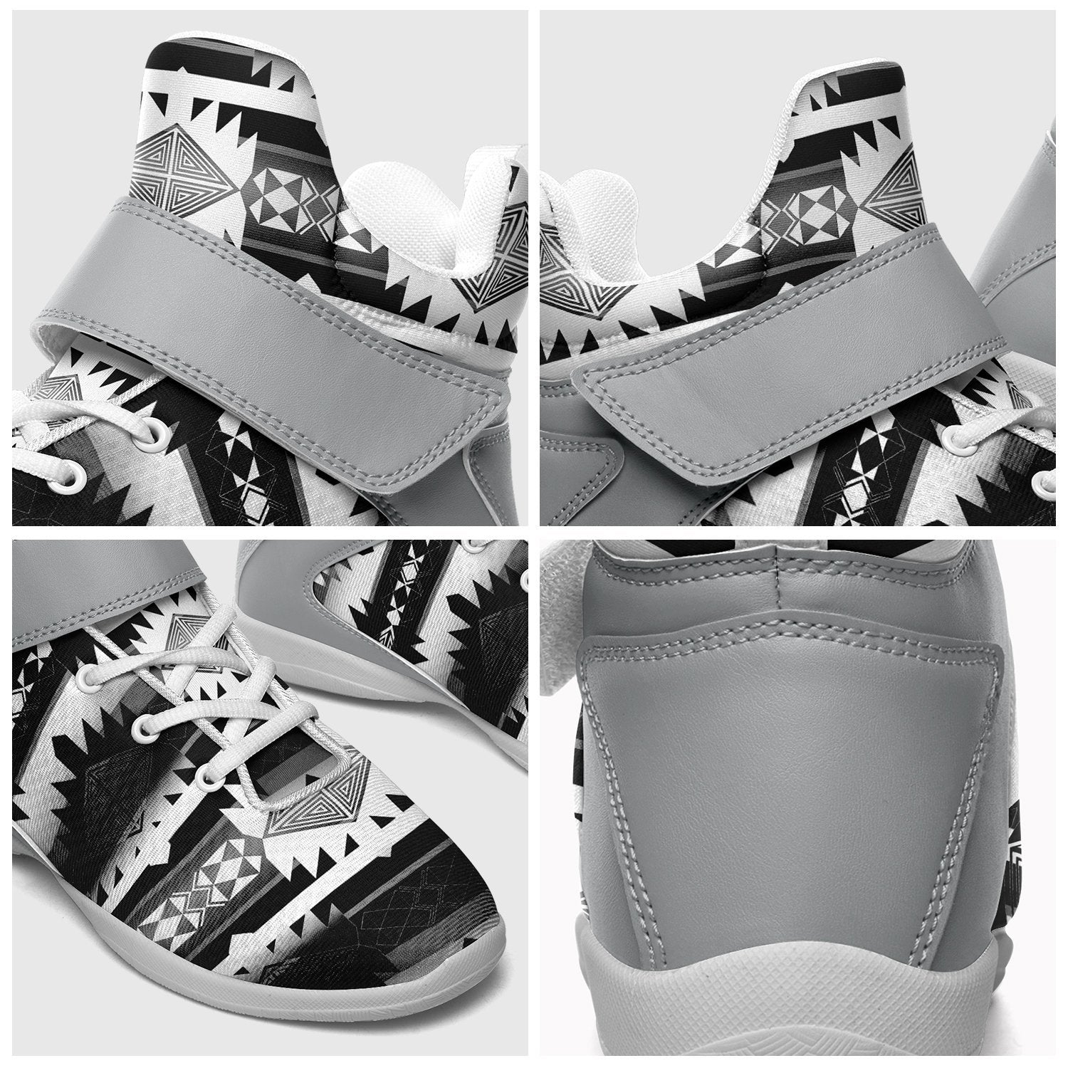 Okotoks Black and White Ipottaa Basketball / Sport High Top Shoes - White Sole 49 Dzine 
