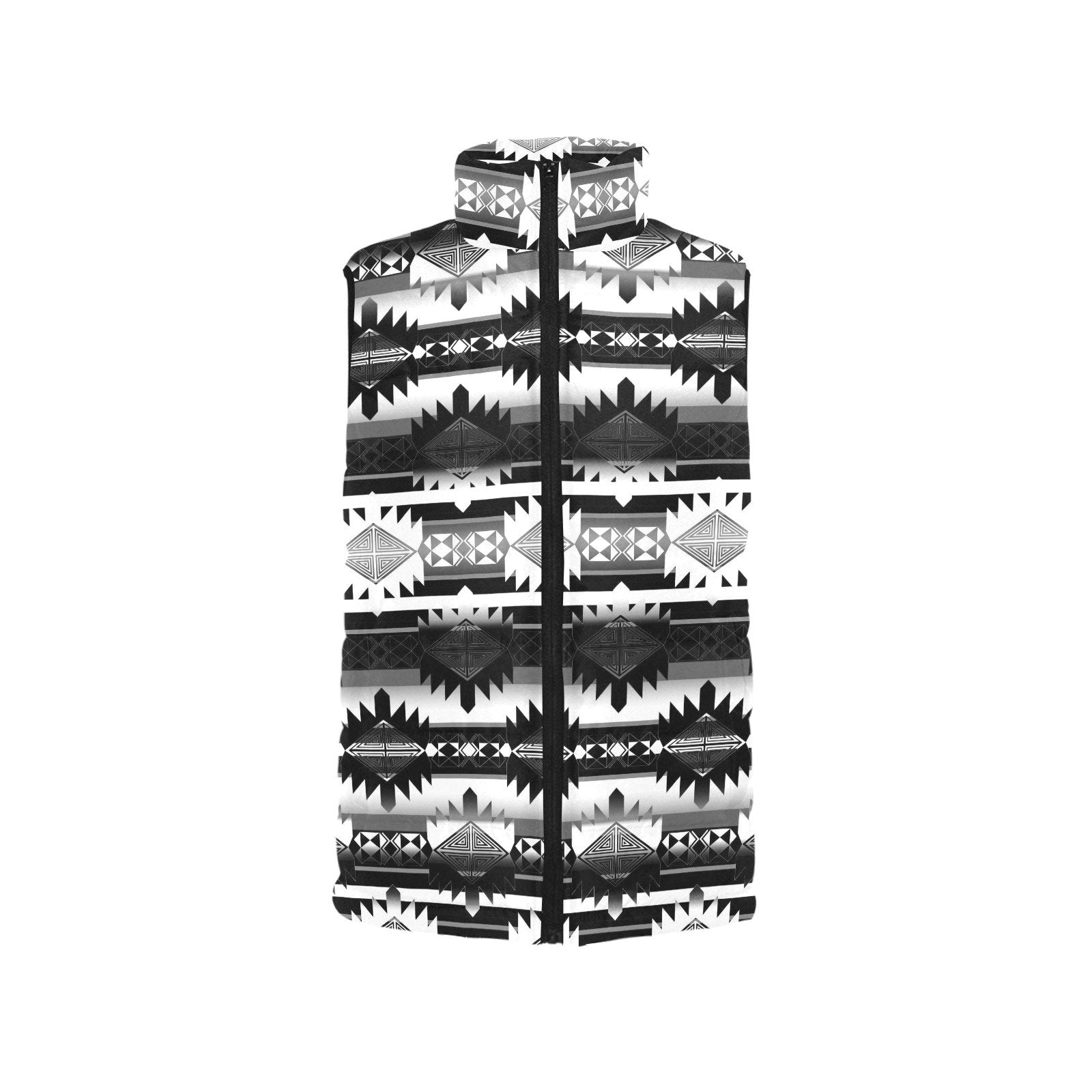 Okotoks Black and White Men's Padded Vest Jacket (Model H44) Men's Padded Vest Jacket (H44) e-joyer