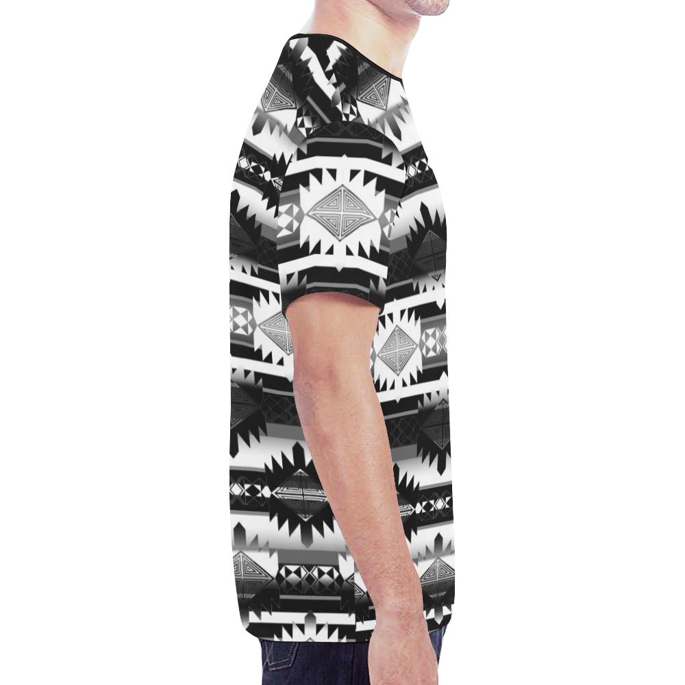 Okotoks Black and White New All Over Print T-shirt for Men (Model T45) New All Over Print T-shirt for Men (T45) e-joyer