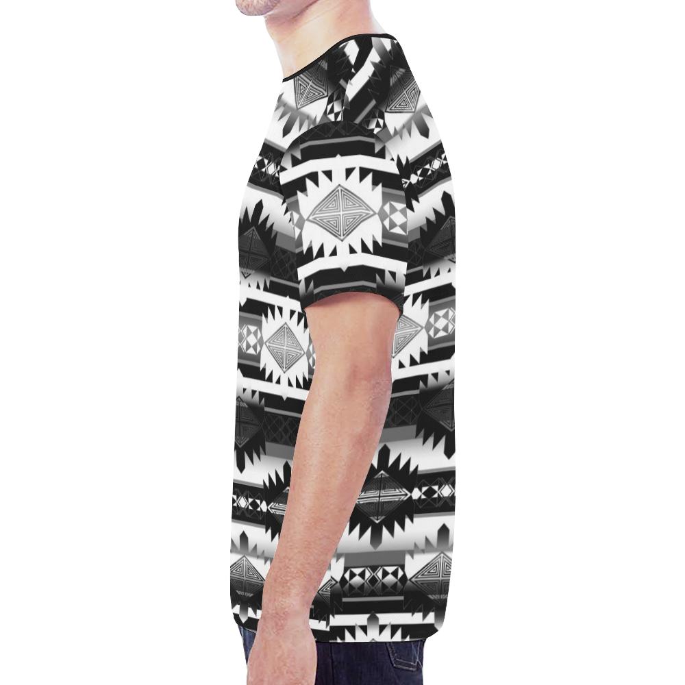 Okotoks Black and White New All Over Print T-shirt for Men (Model T45) New All Over Print T-shirt for Men (T45) e-joyer