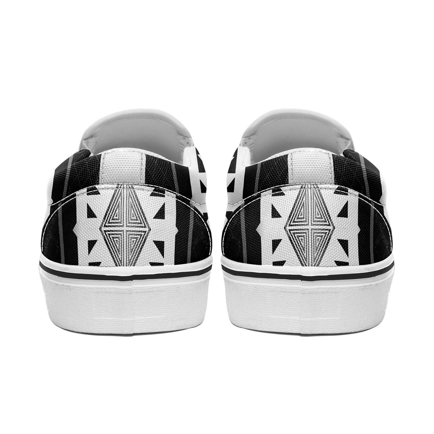 Okotoks Black and White Otoyimm Canvas Slip On Shoes 49 Dzine