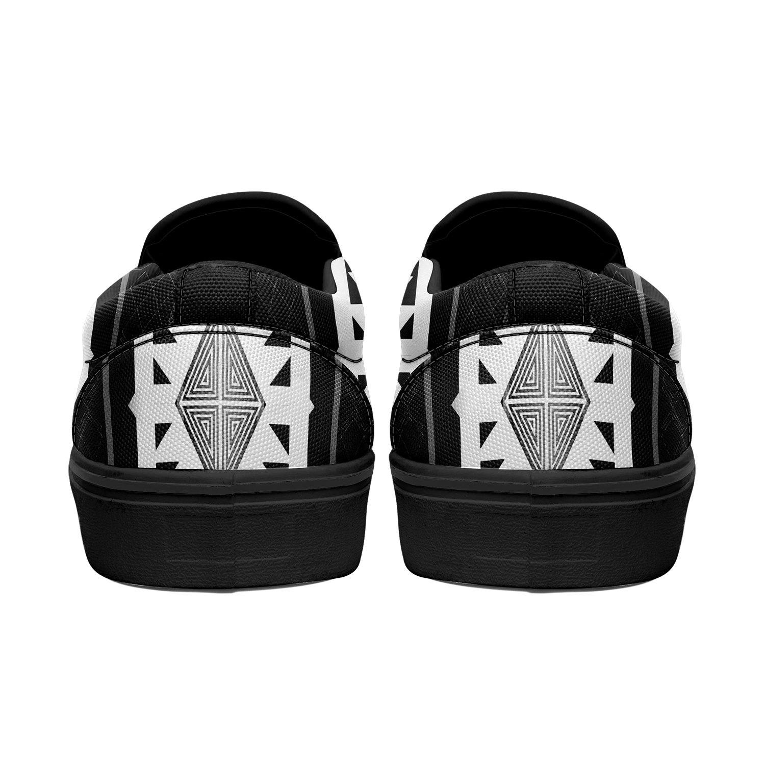 Okotoks Black and White Otoyimm Canvas Slip On Shoes 49 Dzine