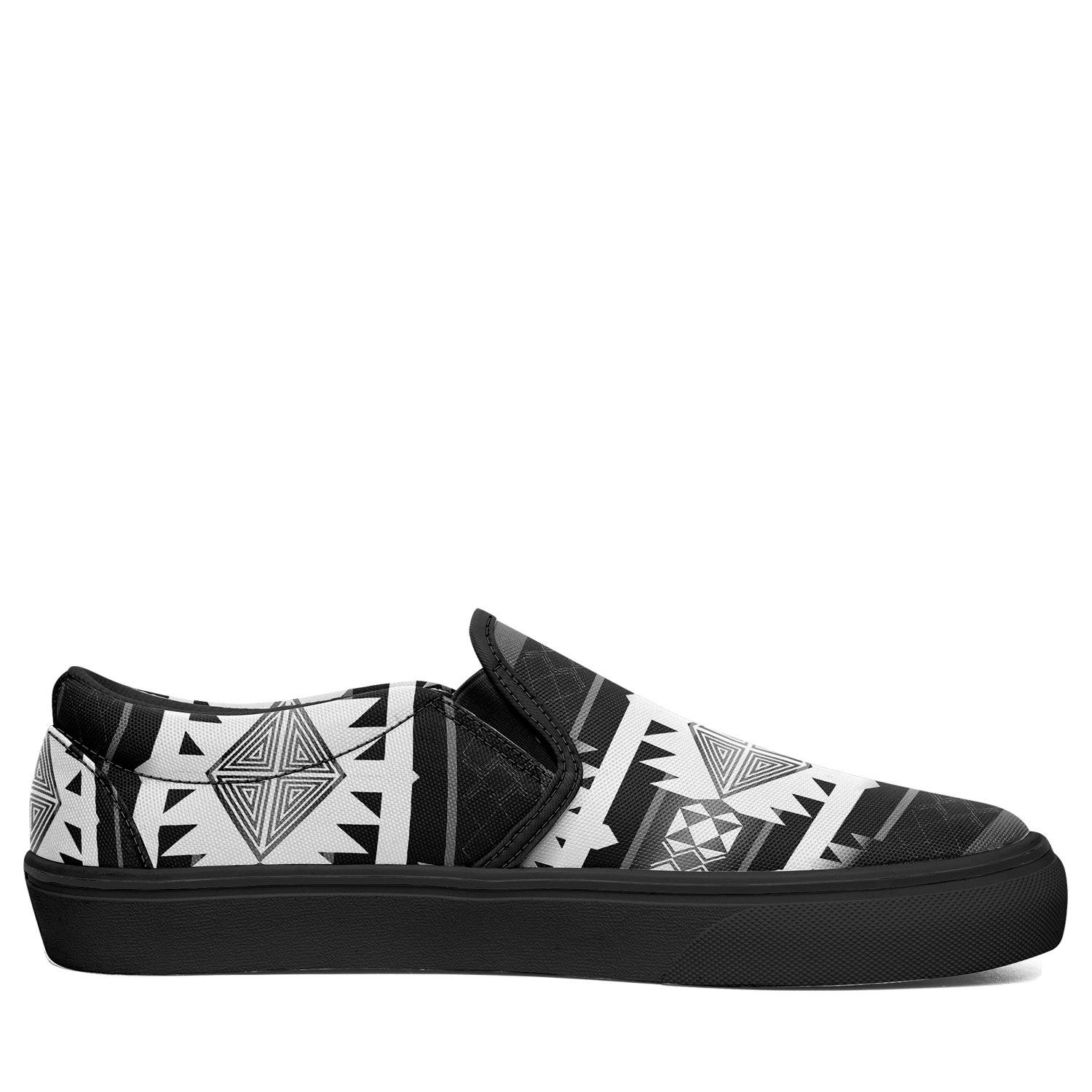 Okotoks Black and White Otoyimm Canvas Slip On Shoes 49 Dzine