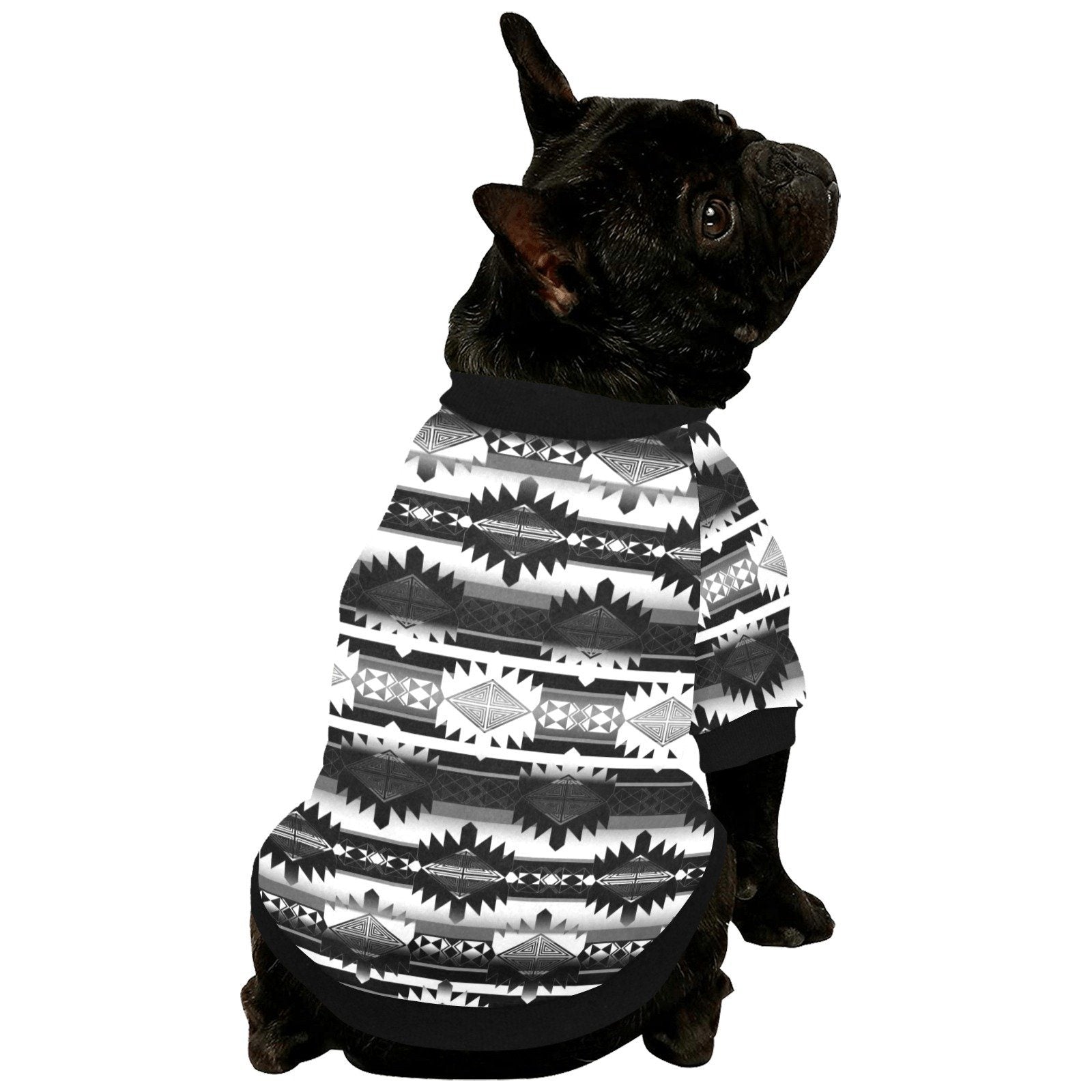 Okotoks Black and White Pet Dog Round Neck Shirt Pet Dog Round Neck Shirt e-joyer