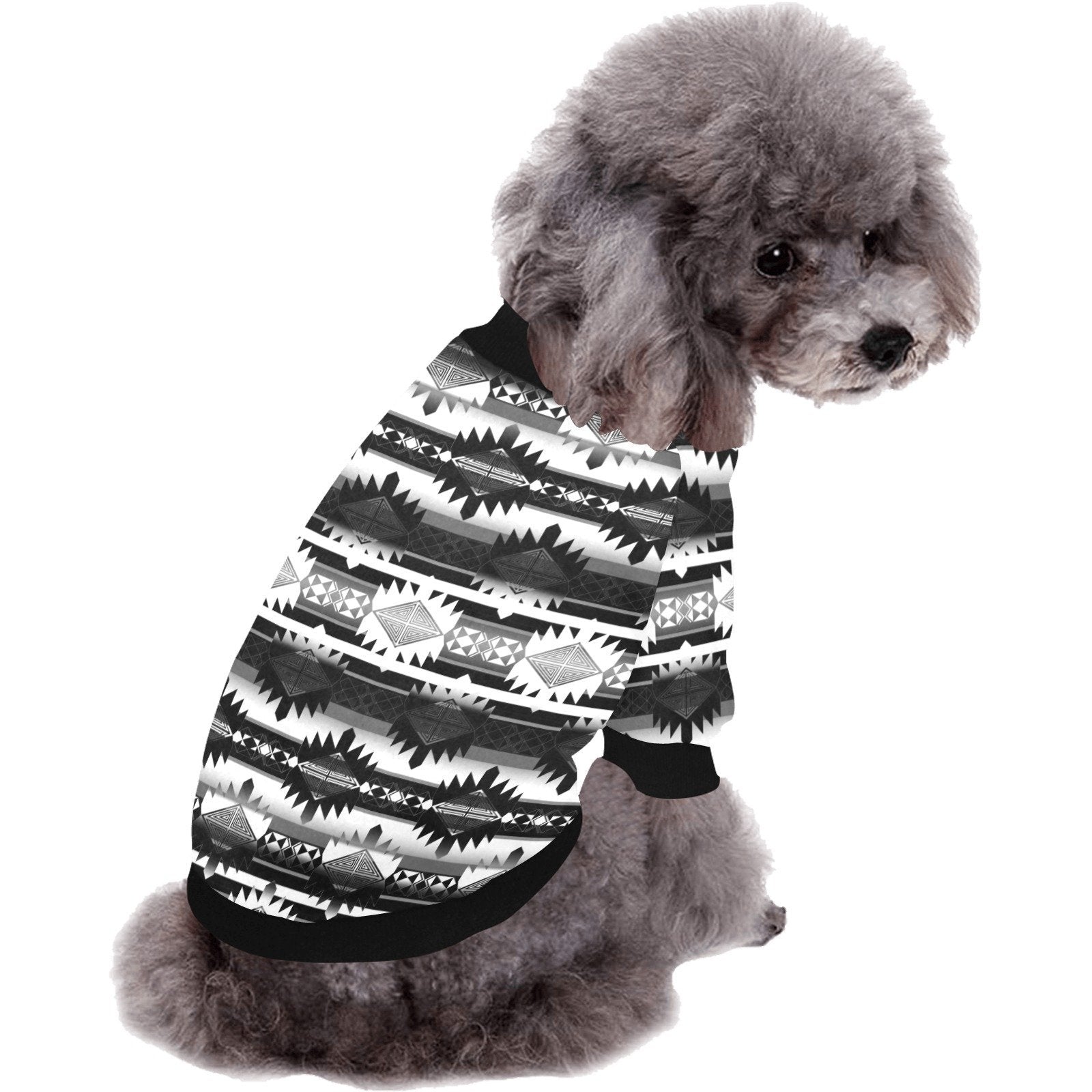 Okotoks Black and White Pet Dog Round Neck Shirt Pet Dog Round Neck Shirt e-joyer