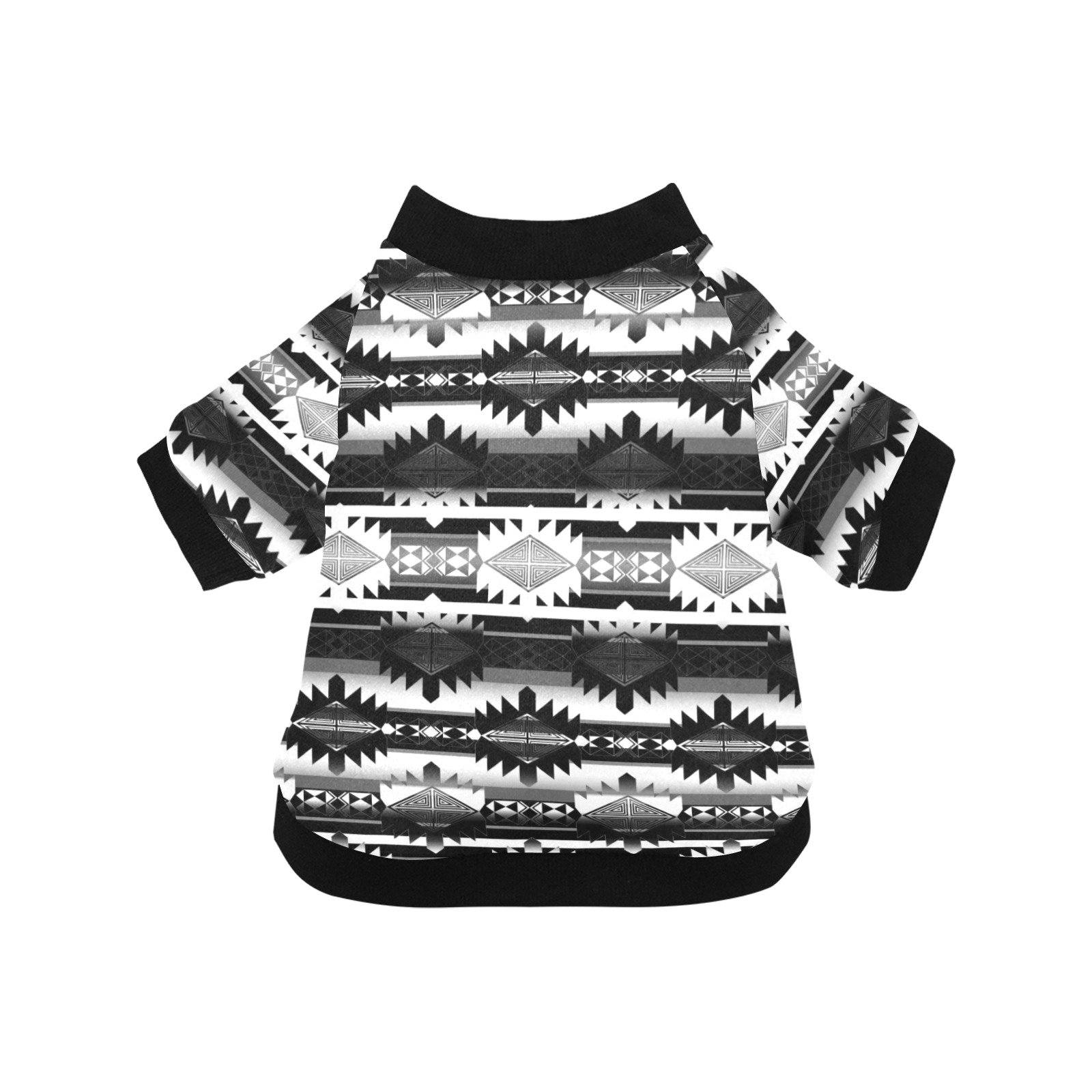 Okotoks Black and White Pet Dog Round Neck Shirt Pet Dog Round Neck Shirt e-joyer