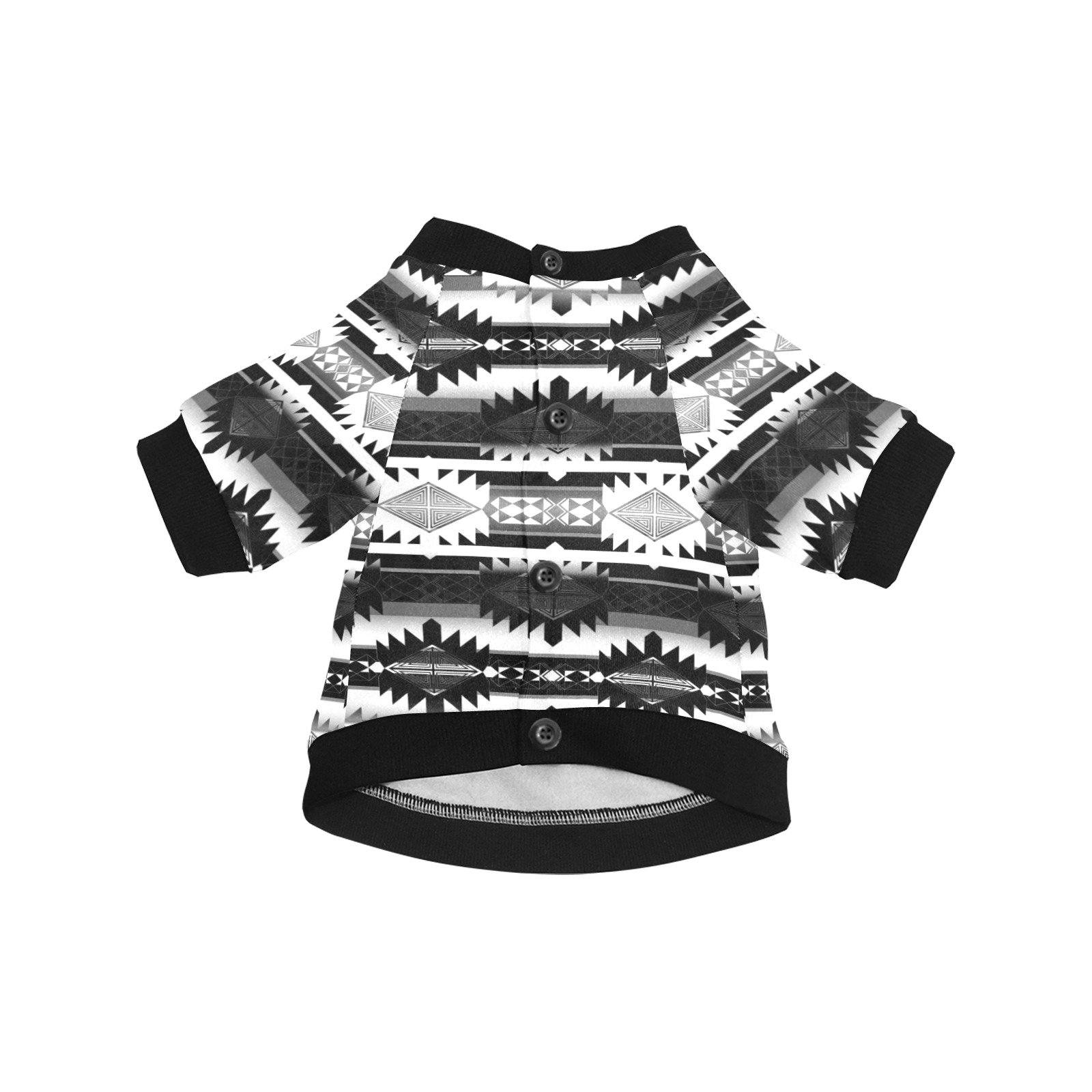 Okotoks Black and White Pet Dog Round Neck Shirt Pet Dog Round Neck Shirt e-joyer