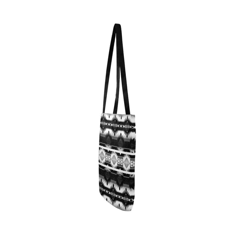 Okotoks Black and White Reusable Shopping Bag Model 1660 (Two sides) Shopping Tote Bag (1660) e-joyer