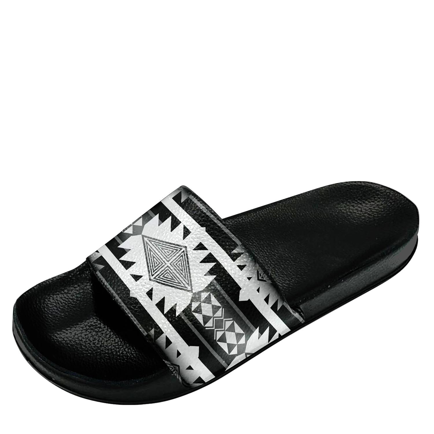 Okotoks Black and White Slide Sandals 49 Dzine