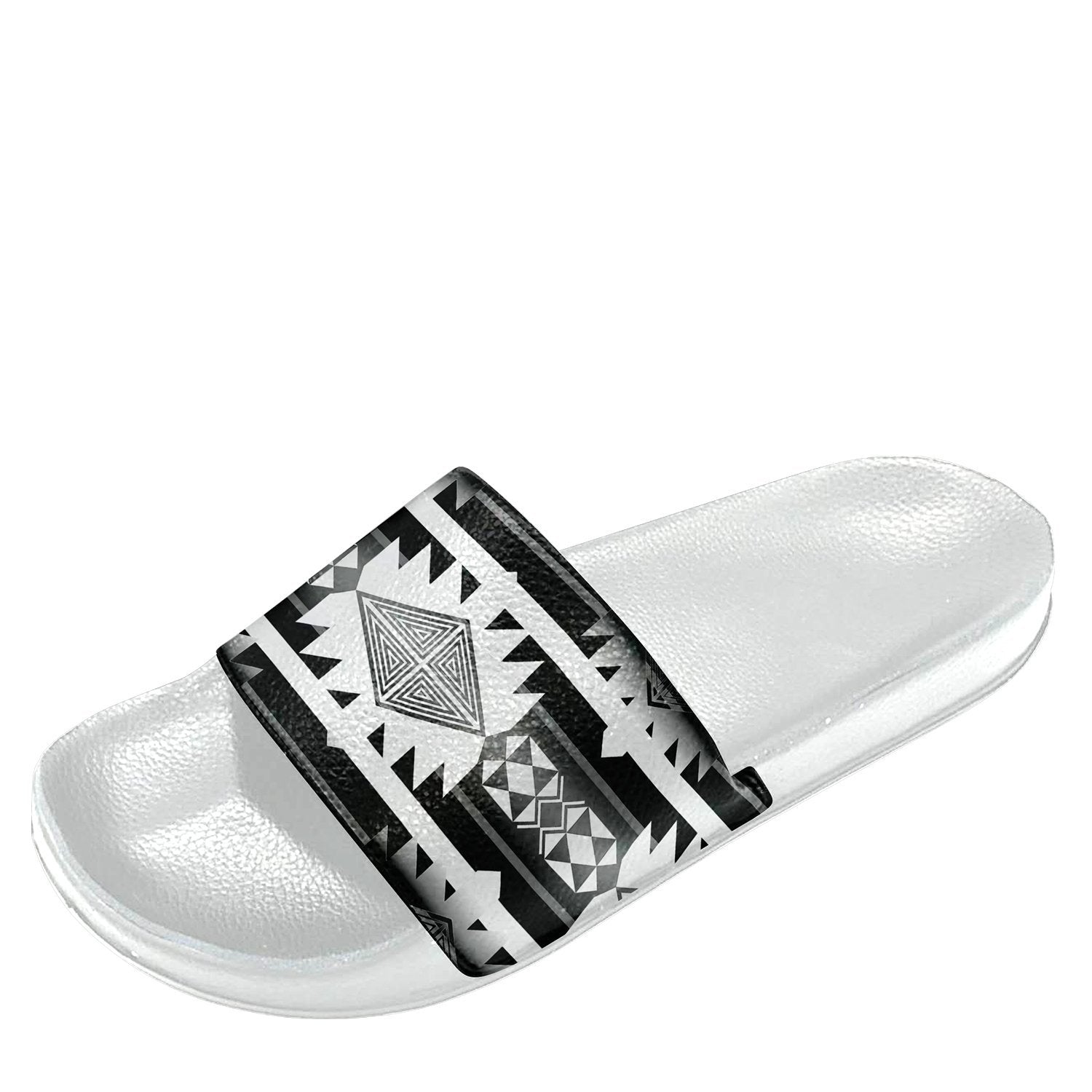 Okotoks Black and White Slide Sandals 49 Dzine