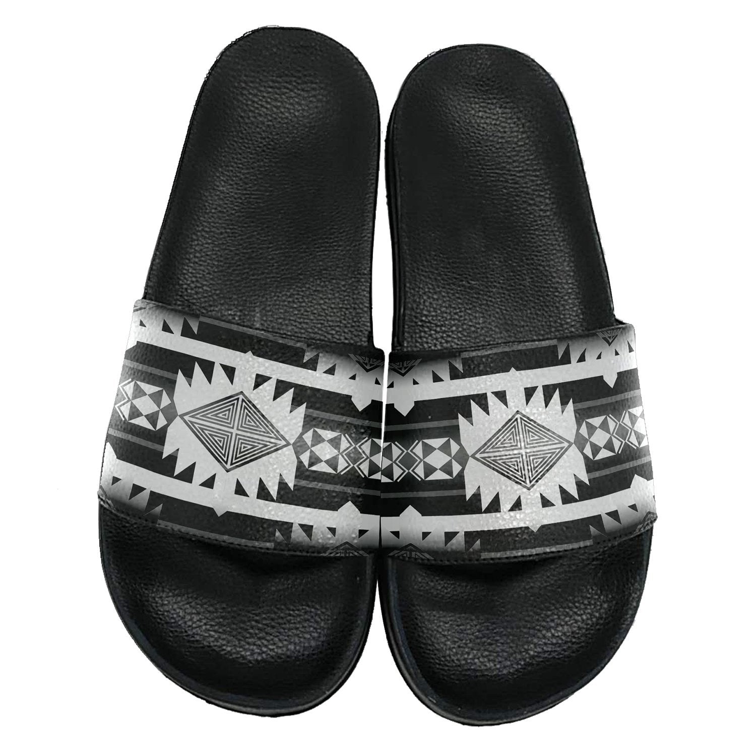 Okotoks Black and White Slide Sandals 49 Dzine
