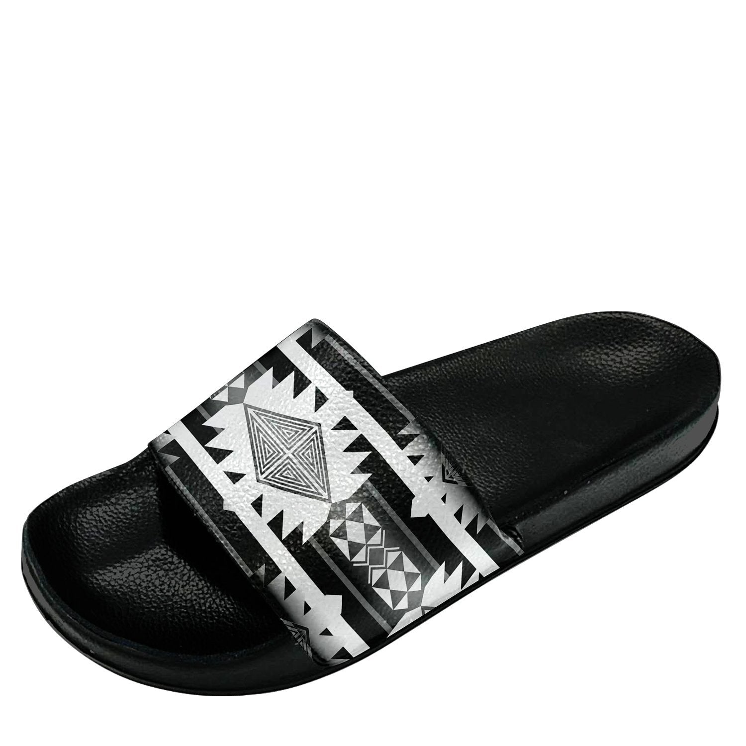 Okotoks Black and White Slide Sandals 49 Dzine