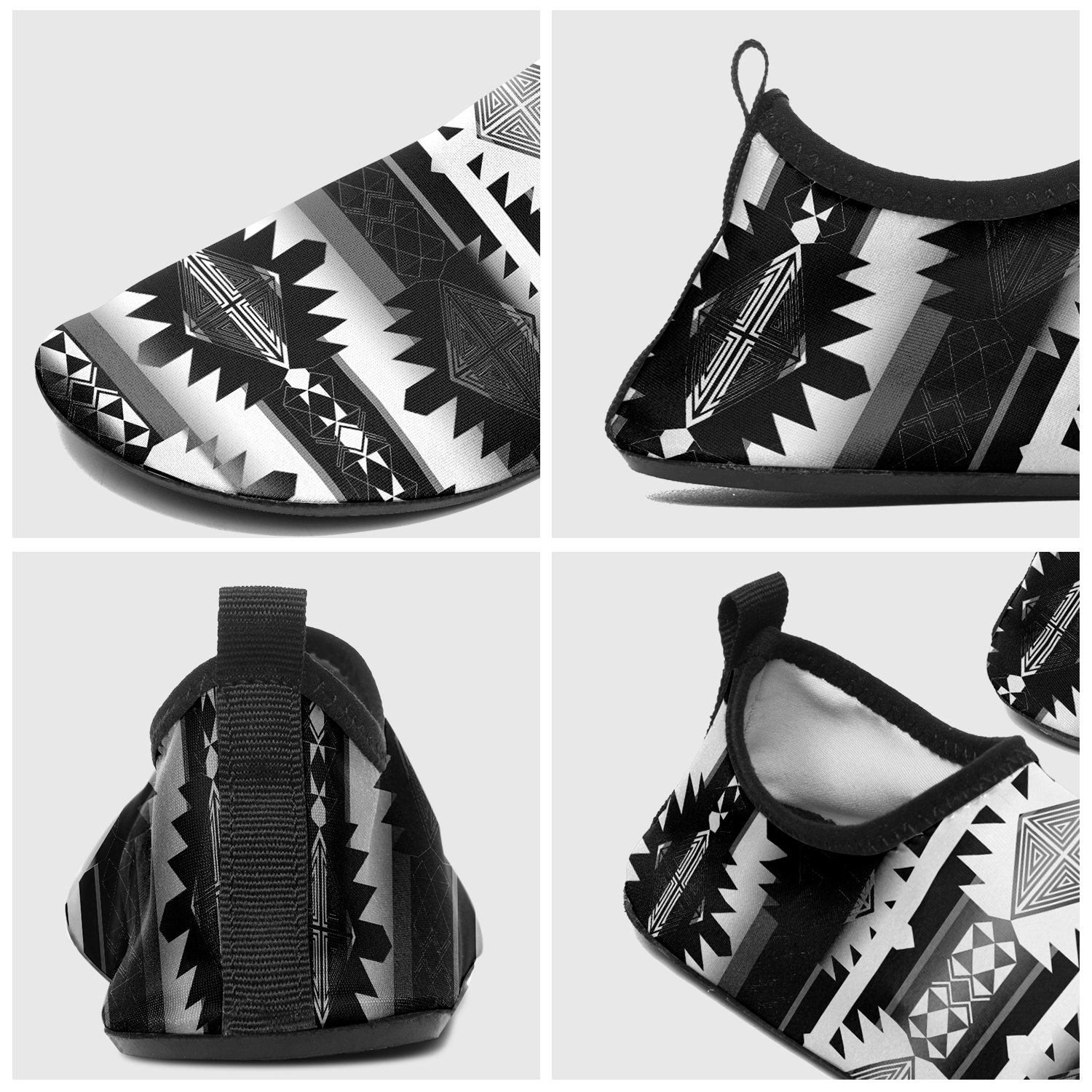 Okotoks Black and White Sockamoccs Slip On Shoes 49 Dzine