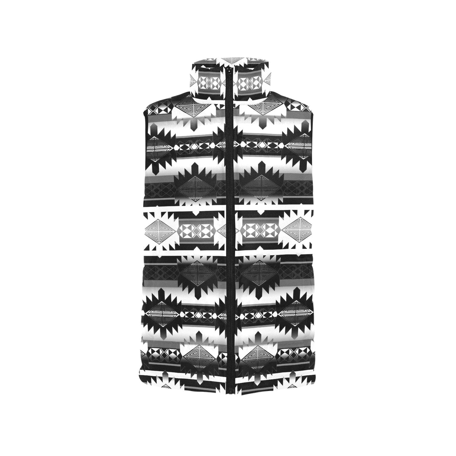Okotoks Black and White Women's Padded Vest Jacket (Model H44) Women's Padded Vest Jacket (H44) e-joyer