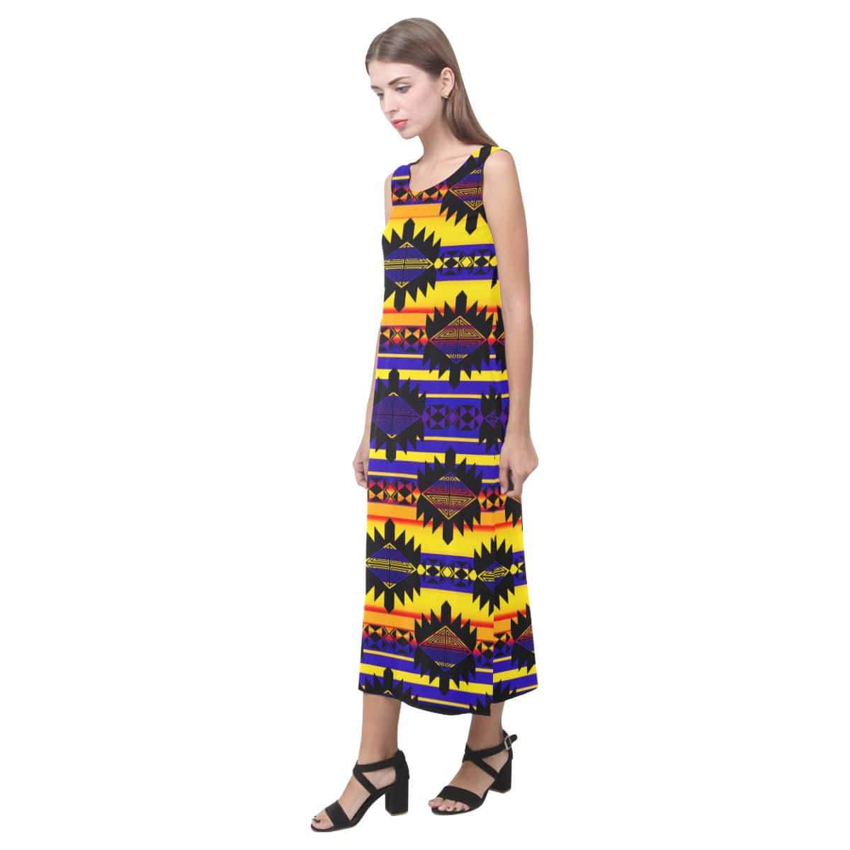 Okotoks Eagle Phaedra Sleeveless Open Fork Long Dress (Model D08) Phaedra Sleeveless Open Fork Long Dress (D08) e-joyer