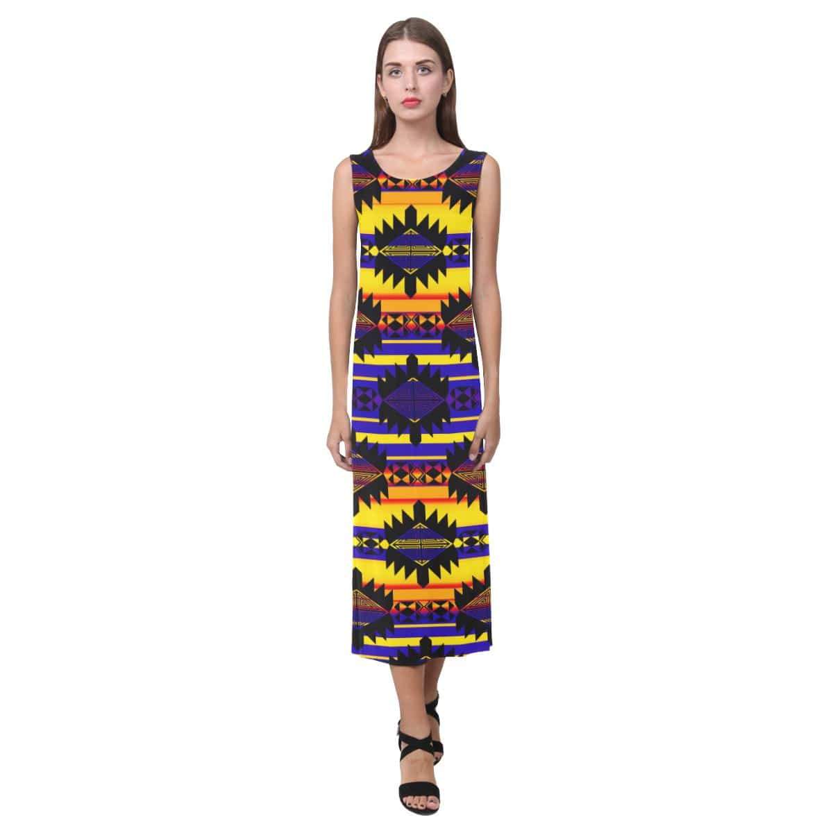 Okotoks Eagle Phaedra Sleeveless Open Fork Long Dress (Model D08) Phaedra Sleeveless Open Fork Long Dress (D08) e-joyer