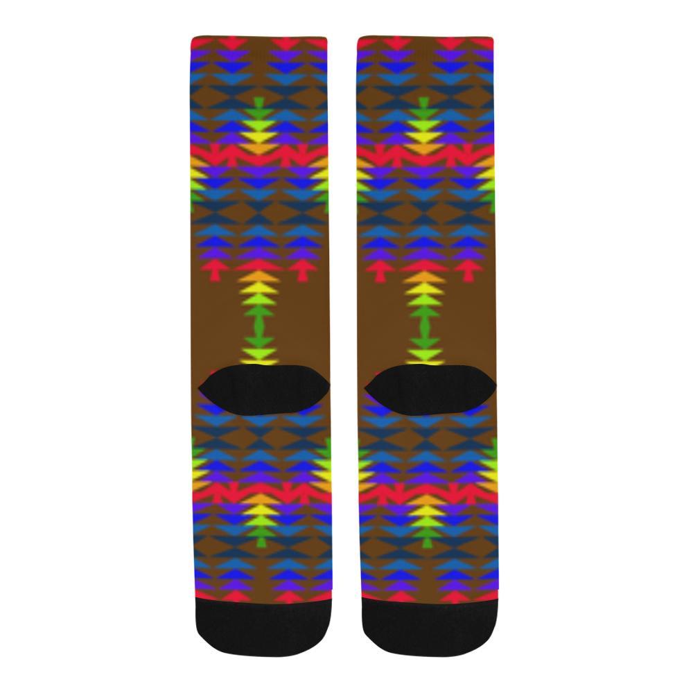 Olive Sage with Eagle Feather Trouser Socks Trouser Socks e-joyer