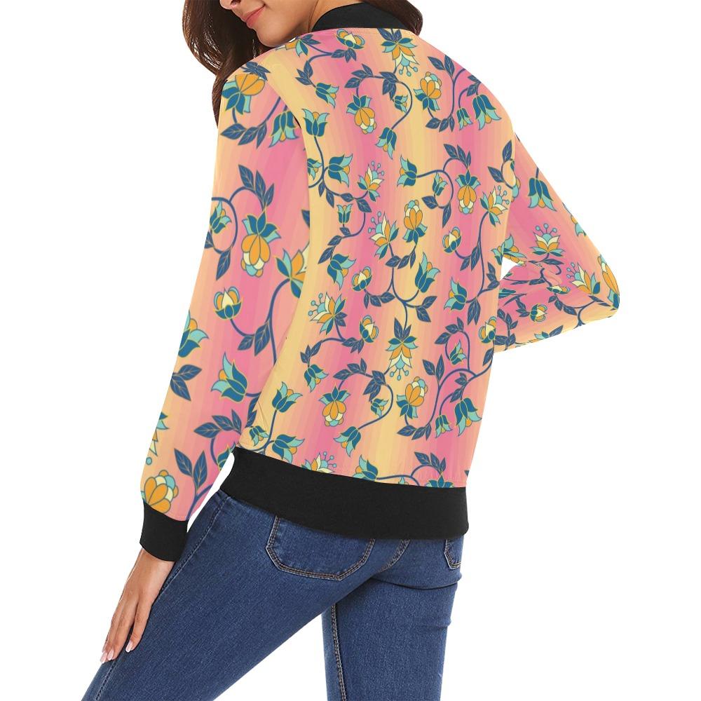 Orange Days All Over Print Bomber Jacket for Women (Model H19) All Over Print Bomber Jacket for Women (H19) e-joyer
