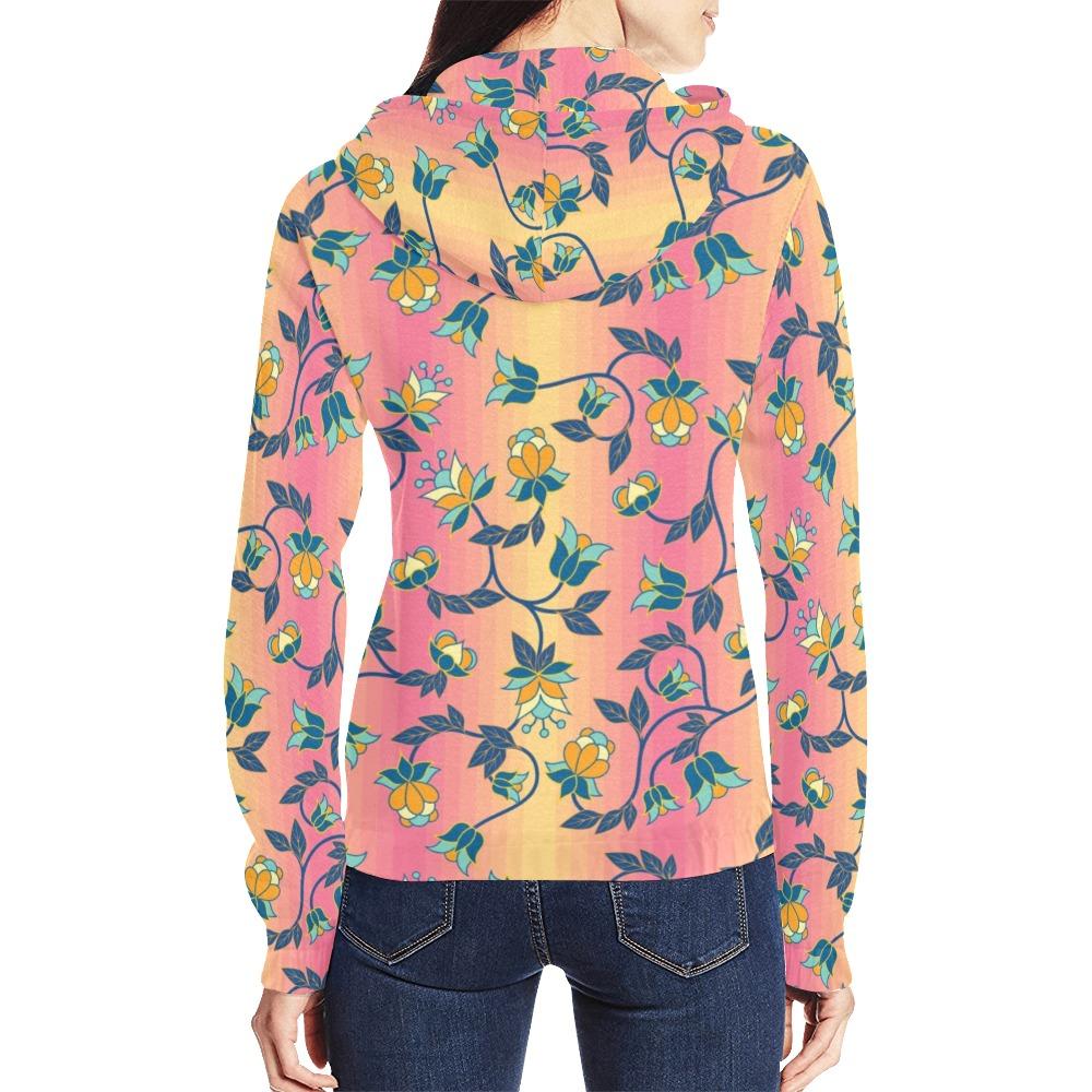 Orange Days All Over Print Full Zip Hoodie for Women (Model H14) All Over Print Full Zip Hoodie for Women (H14) e-joyer 