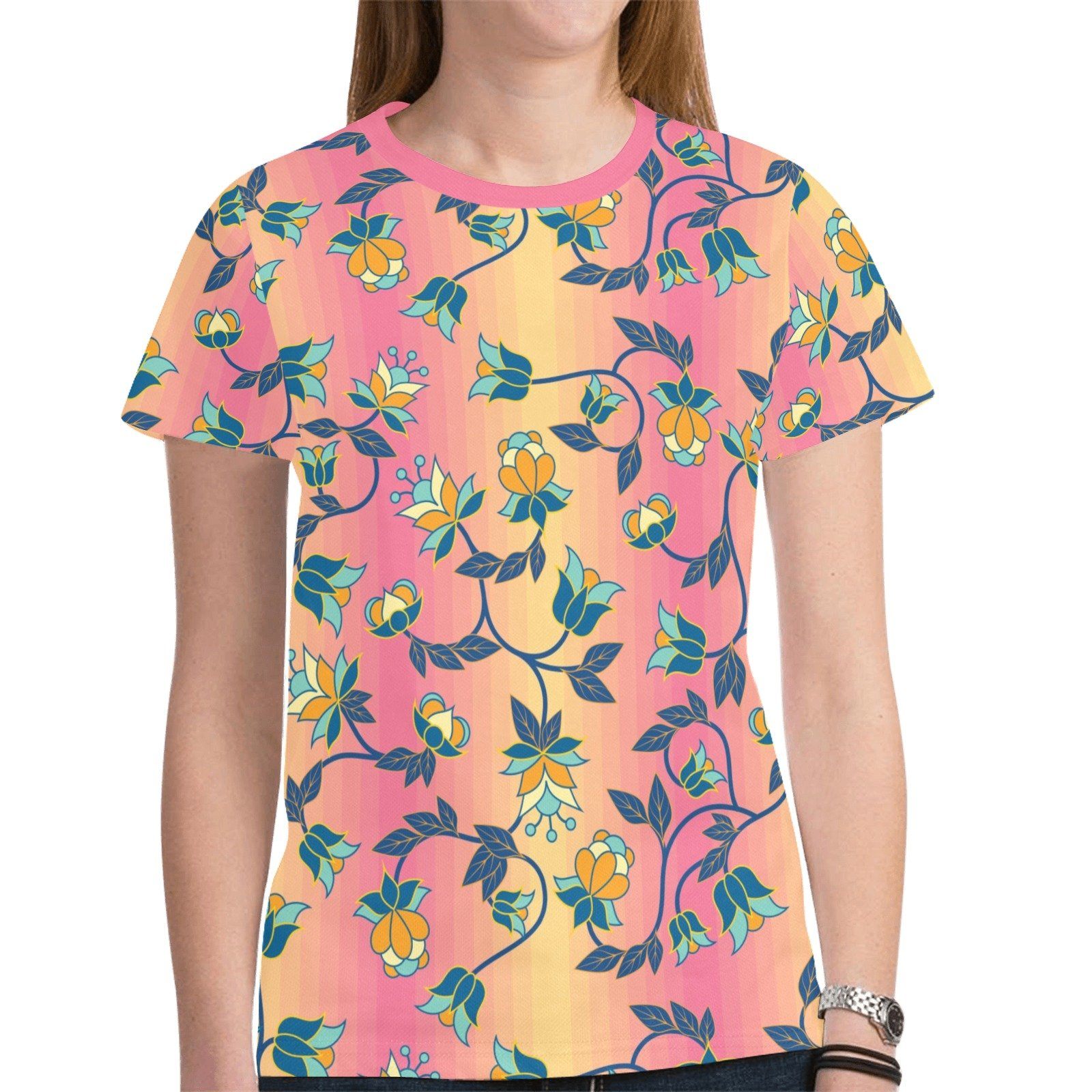 Orange Days New All Over Print T-shirt for Women (Model T45) tshirt e-joyer