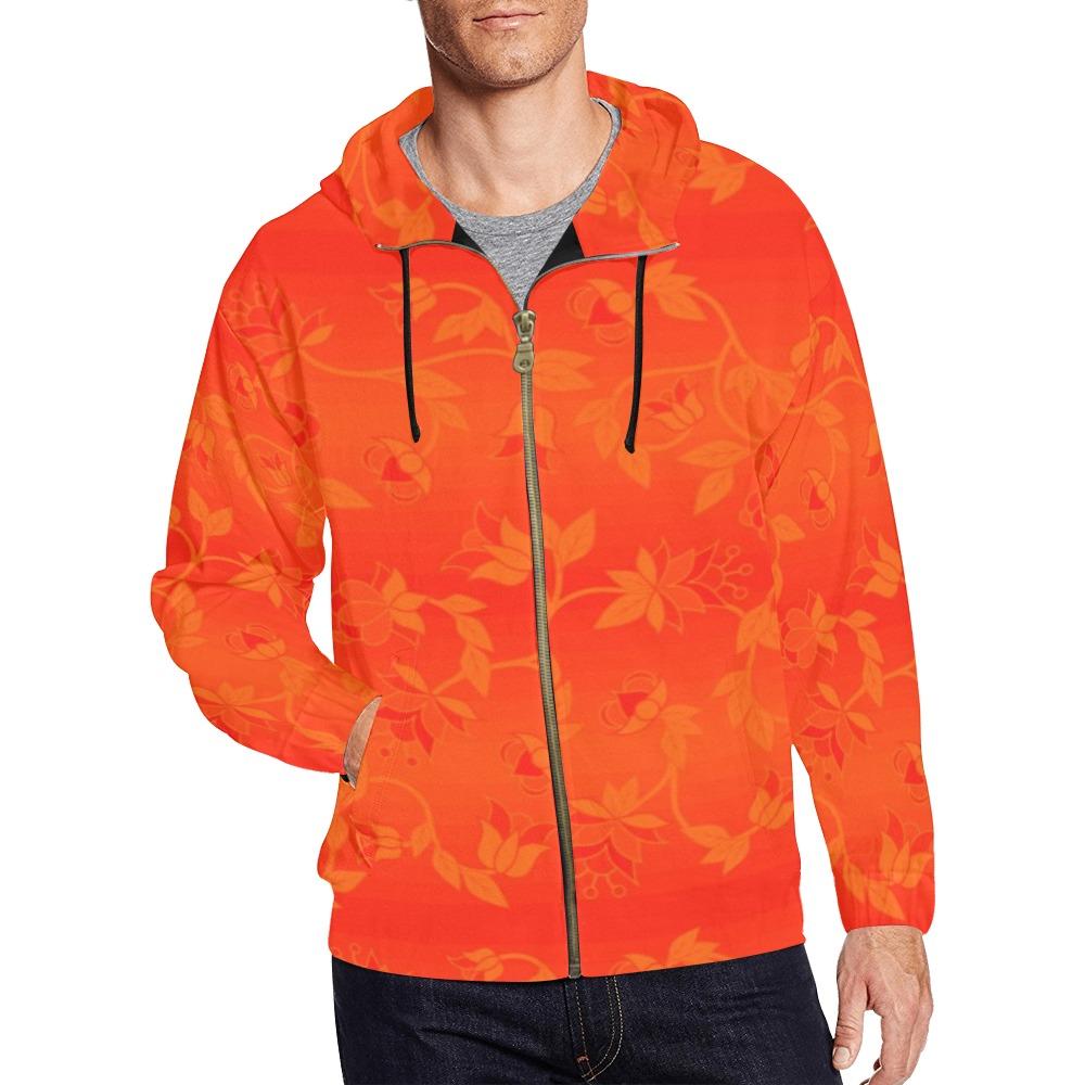 Orange Days Orange A feather for each All Over Print Full Zip Hoodie for Men (Model H14) All Over Print Full Zip Hoodie for Men (H14) e-joyer