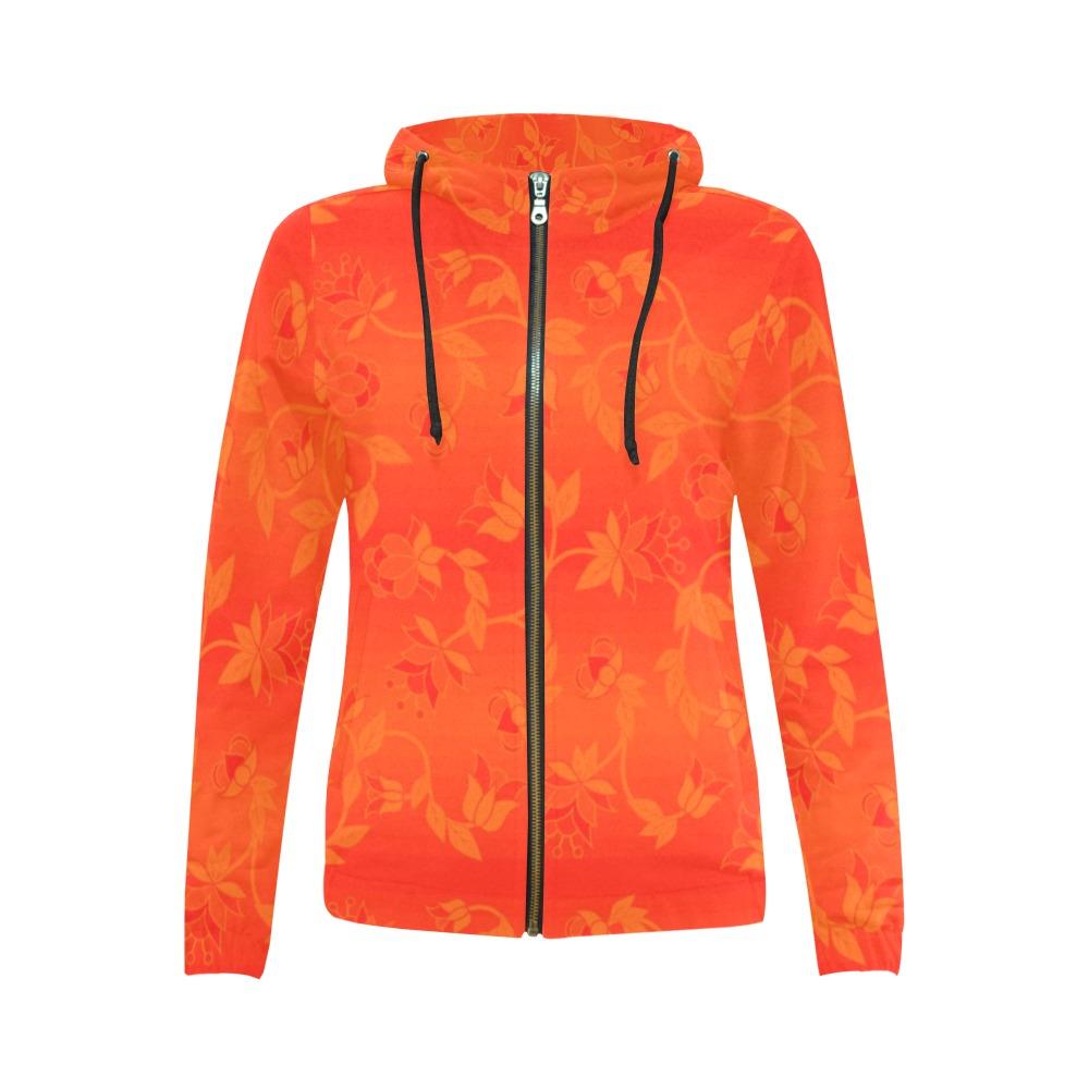 Orange Days Orange A feather for each All Over Print Full Zip Hoodie for Women (Model H14) All Over Print Full Zip Hoodie for Women (H14) e-joyer