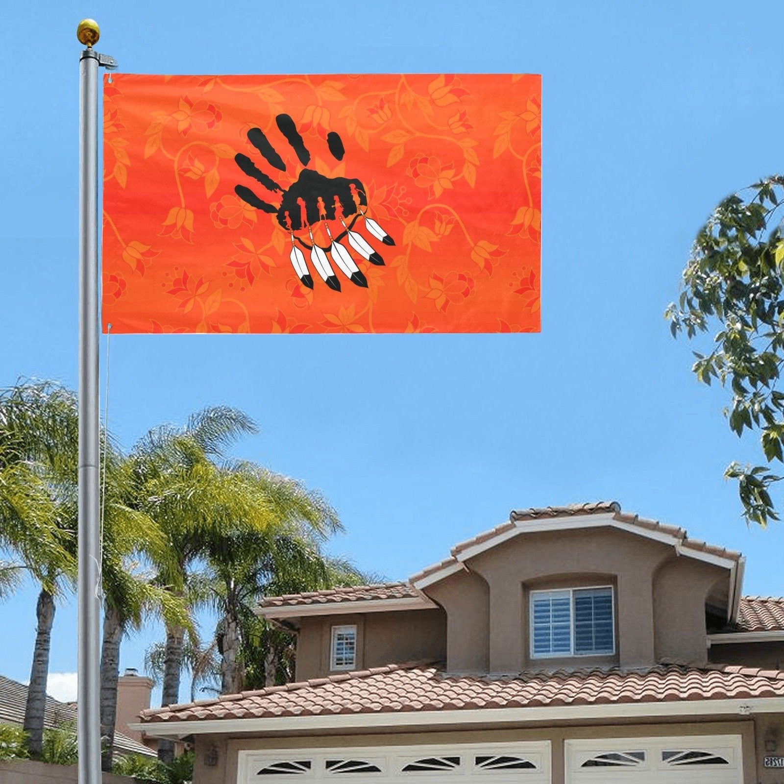 Orange Days Orange A feather for each Garden Flag 59"x35" Garden Flag 59"x35" e-joyer