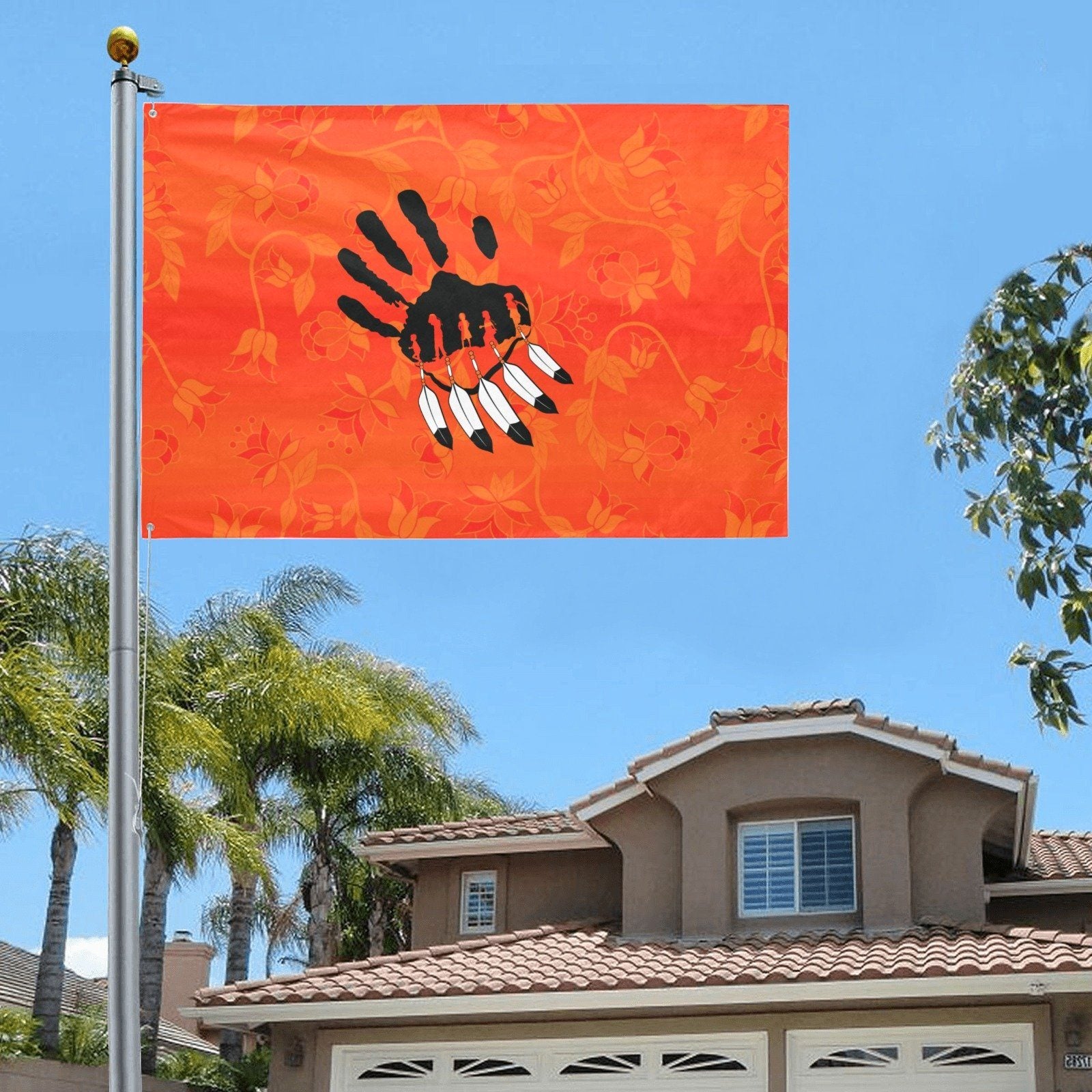 Orange Days Orange A feather for each Garden Flag 70"x47" Garden Flag 70"x47" e-joyer