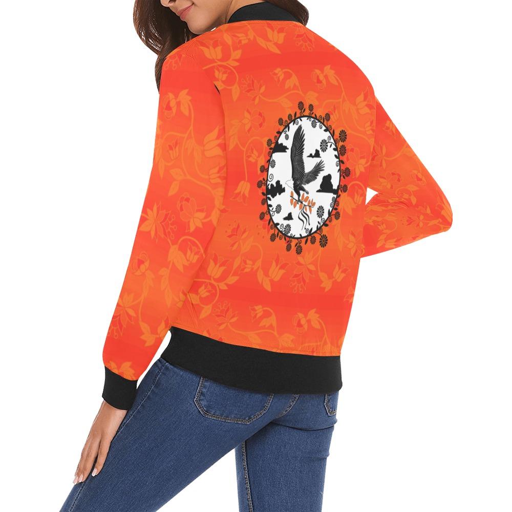 Orange Days Orange Carrying Their Prayers All Over Print Bomber Jacket for Women (Model H19) All Over Print Bomber Jacket for Women (H19) e-joyer