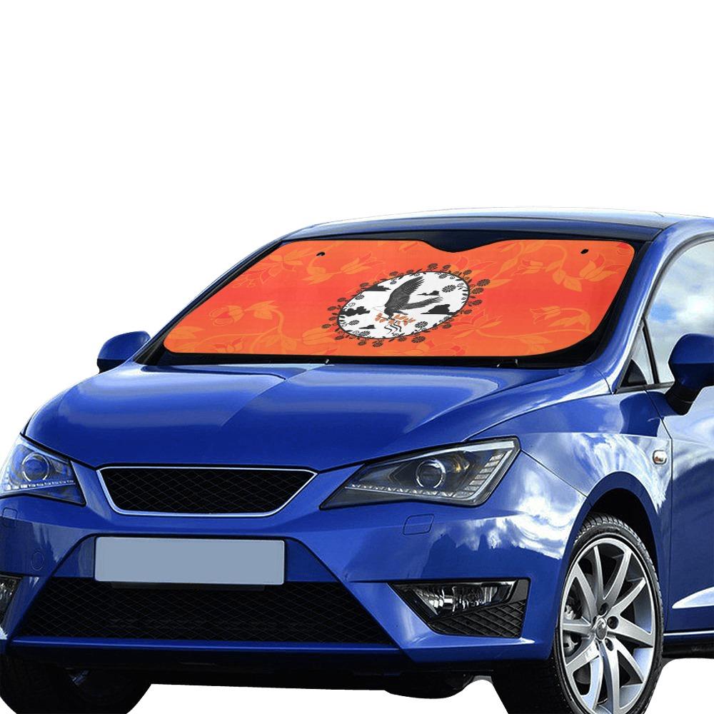 Orange Days Orange Carrying Their Prayers Car Sun Shade 55"x30" Car Sun Shade e-joyer