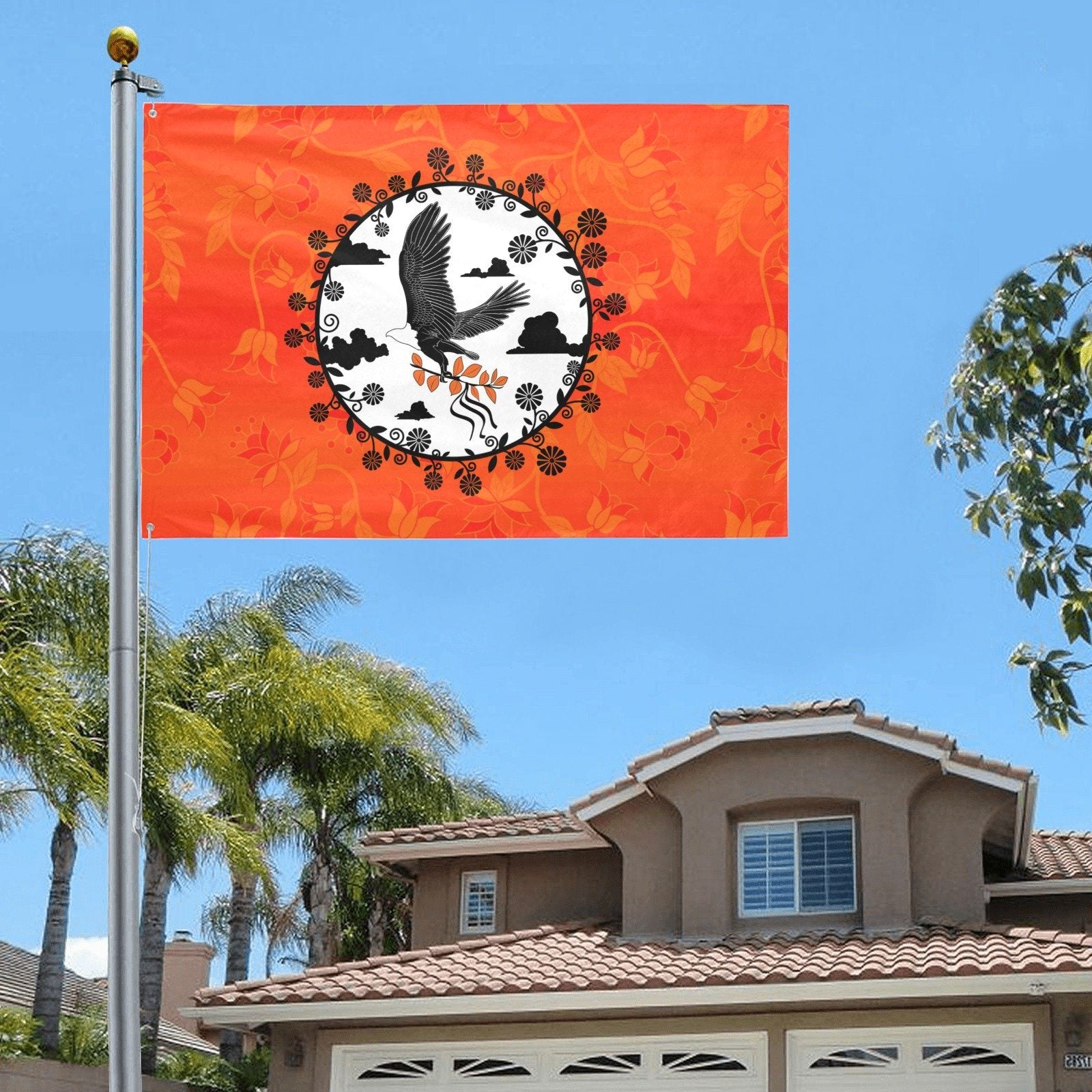 Orange Days Orange Carrying Their Prayers Garden Flag 70"x47" Garden Flag 70"x47" e-joyer