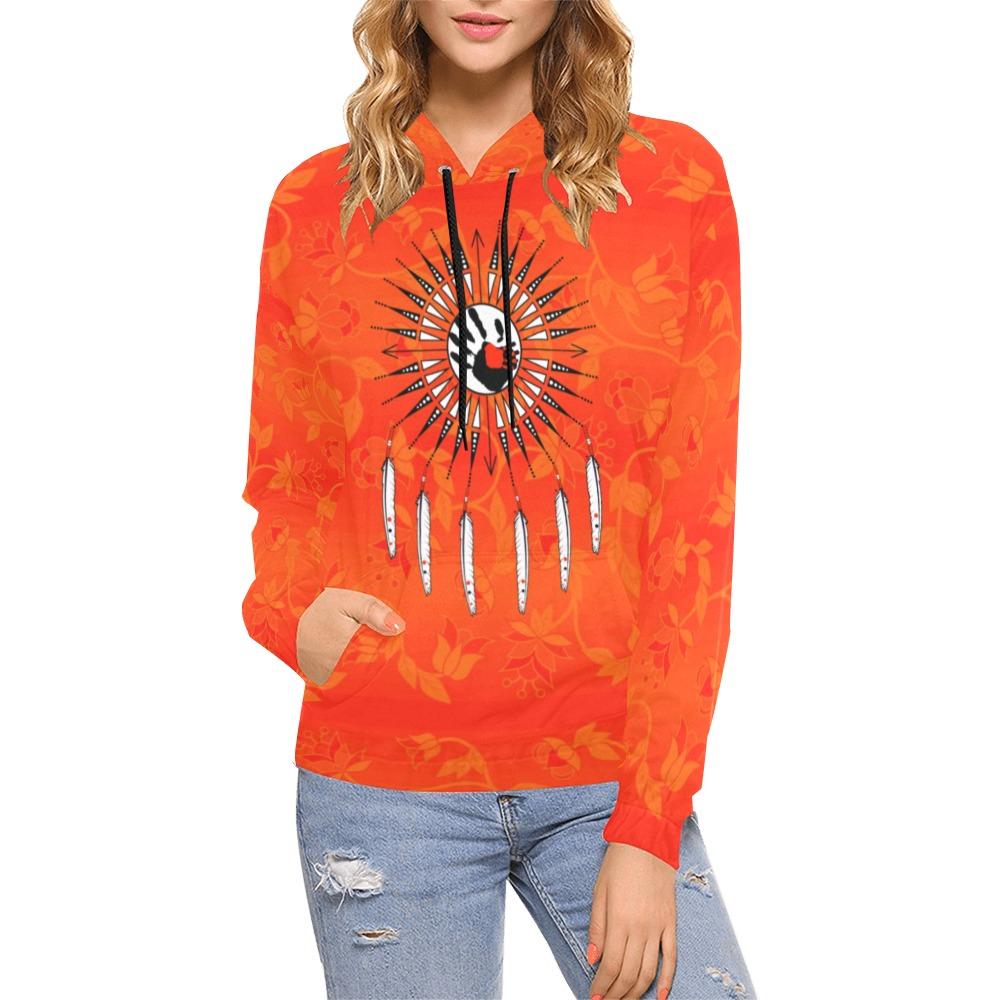 Orange Days Orange Feather Directions All Over Print Hoodie for Women (USA Size) (Model H13) All Over Print Hoodie for Women (H13) e-joyer