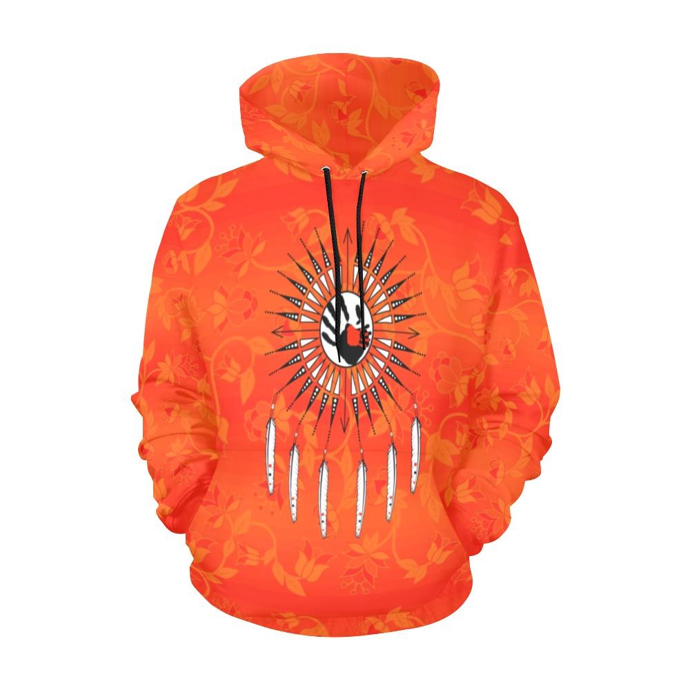 Orange Days Orange Feather Directions All Over Print Hoodie for Women (USA Size) (Model H13) All Over Print Hoodie for Women (H13) e-joyer