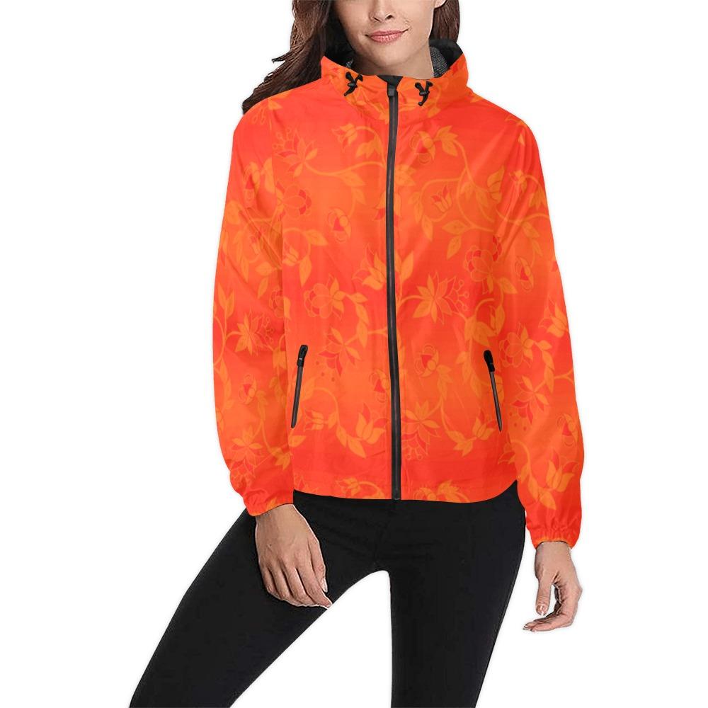 Orange Days Orange Feather Directions Unisex All Over Print Windbreaker (Model H23) All Over Print Windbreaker for Men (H23) e-joyer